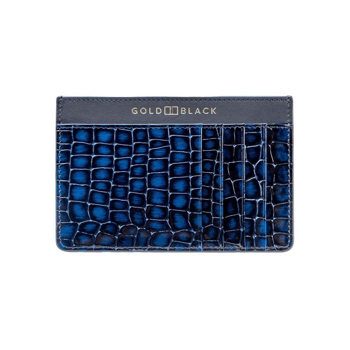 GOLDBLACK Geldbörse Royal Kartenetui Leder Milano Style Blau (Milano)
