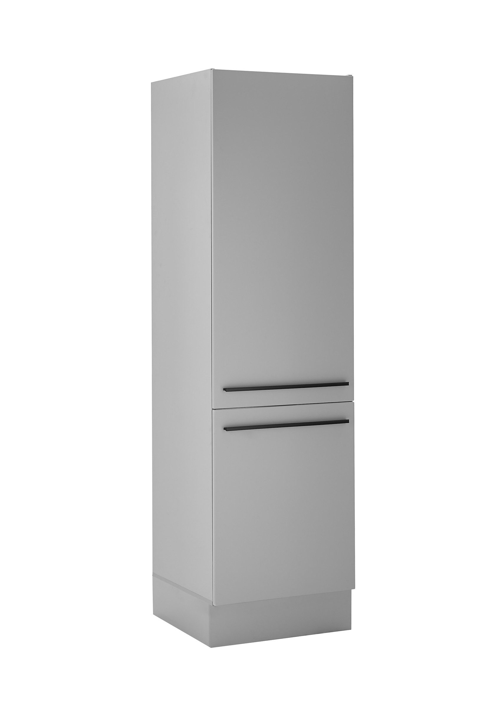 BEGA BBK Kühlumbauschrank softclose Türen, Grau / Grau matt - 60x211x57cm (BxHxT)