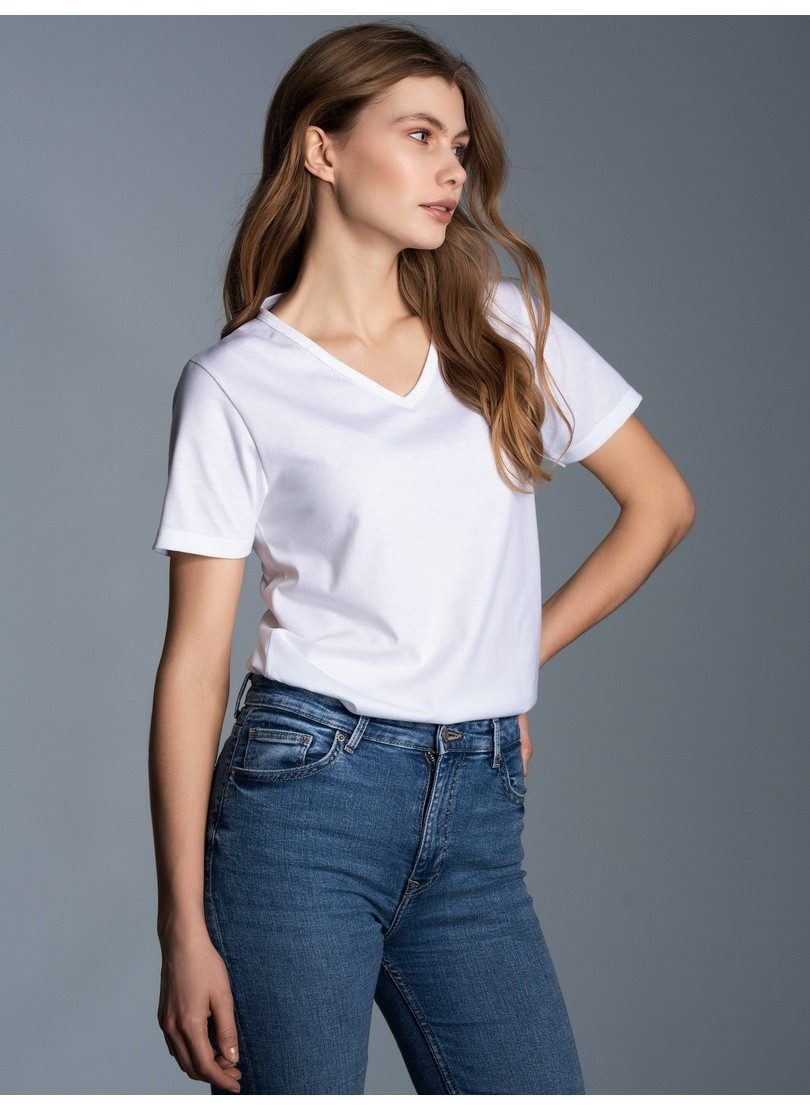 Trigema T-Shirt TRIGEMA V-Shirt Slim Fit (1-tlg) – Bild 3 von 5