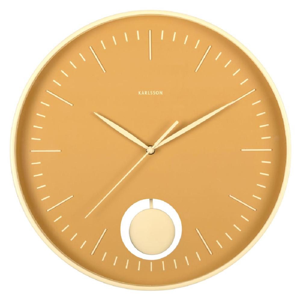 Karlsson Uhr Wanduhr Grato Pendulum Gelb
