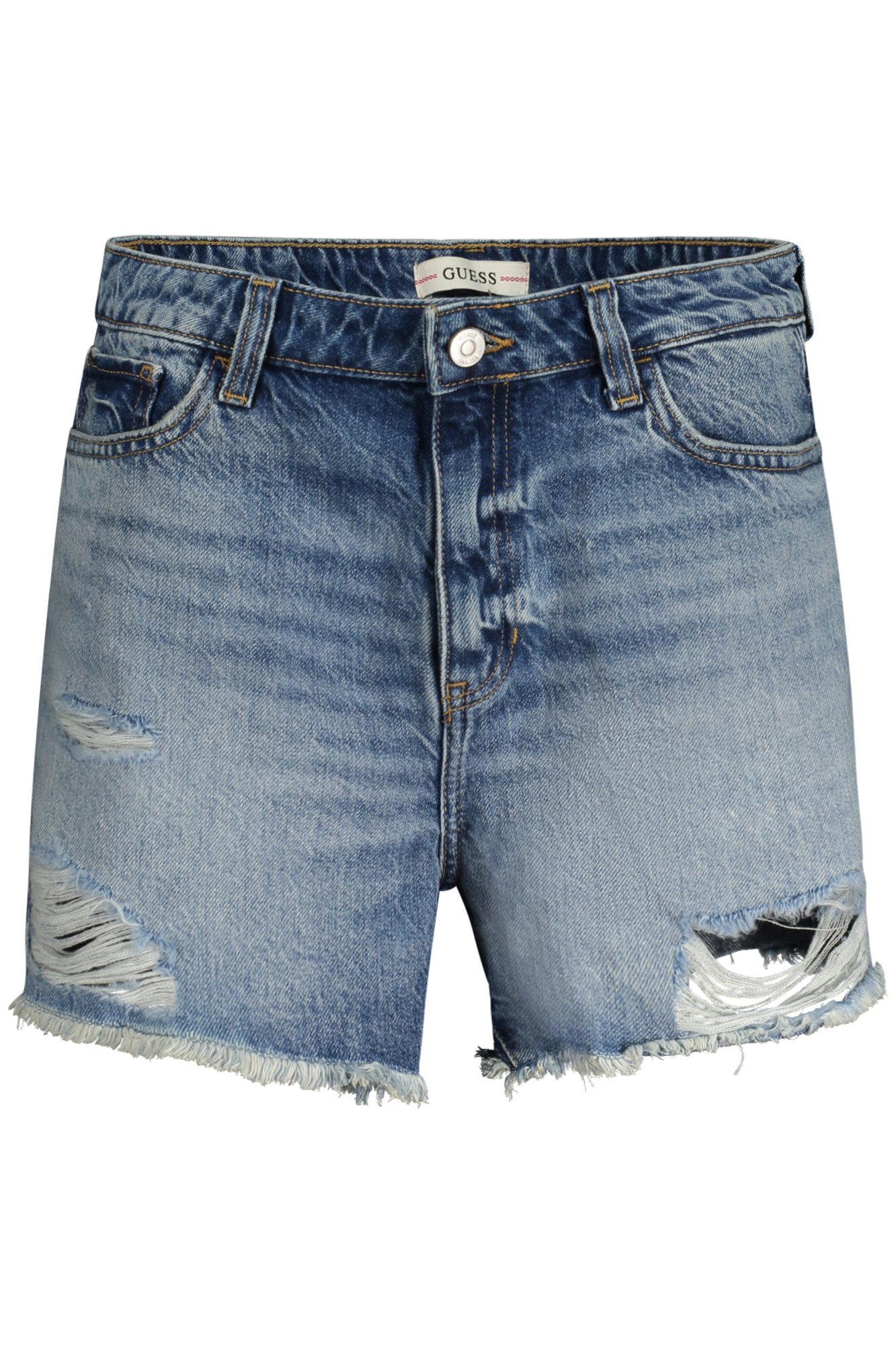 GUESS JEANS 2-in-1-Shorts Damen Jeansshorts Blau - Lässige 5-Taschen-Optik aus Recycling-Baumwo