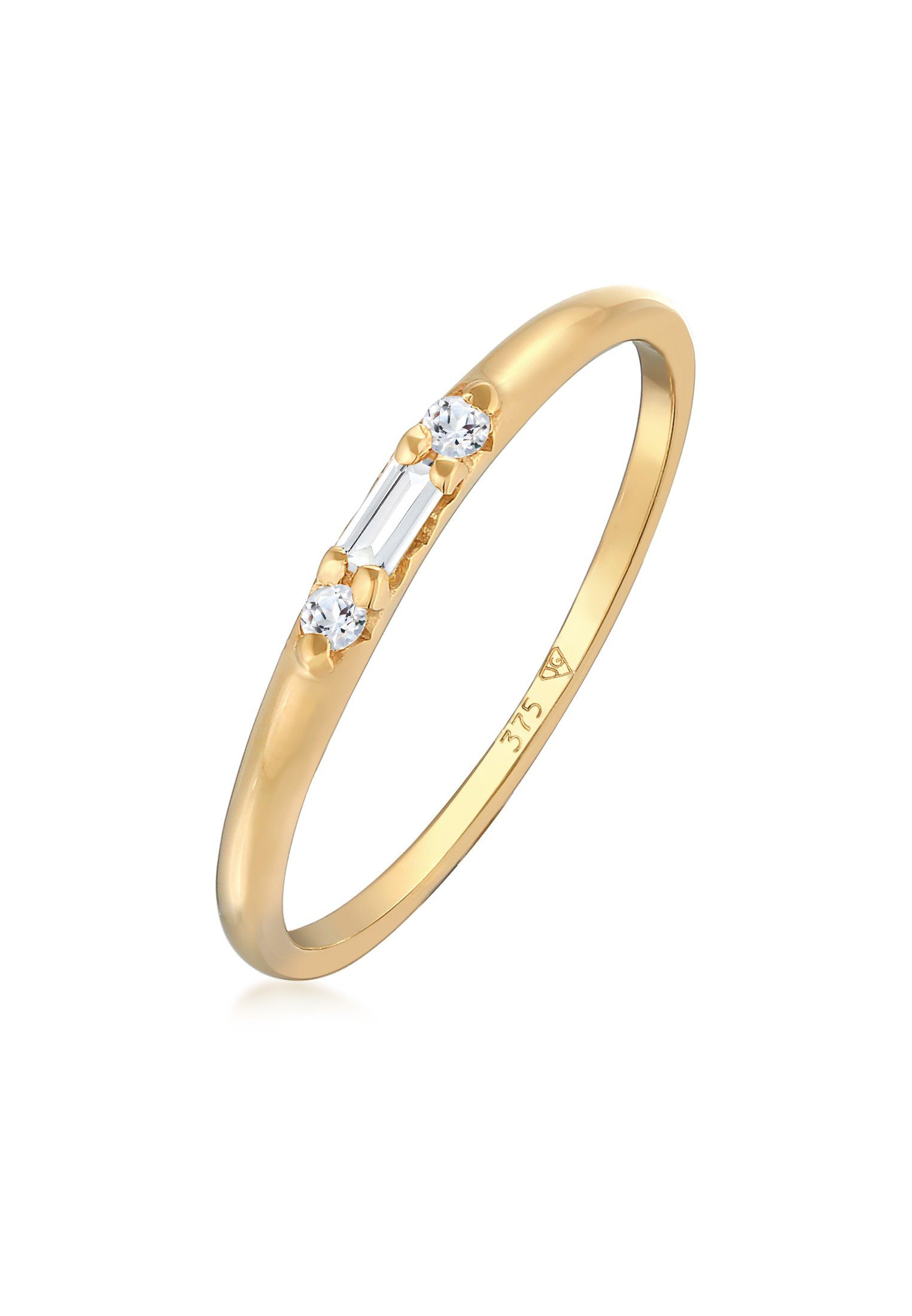 Fingerring Topas Baguette Verlobung 375 Gelbgold