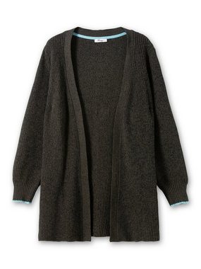 Sheego Longstrickjacke Große Größen mit Perlfangmuster, in offener Form