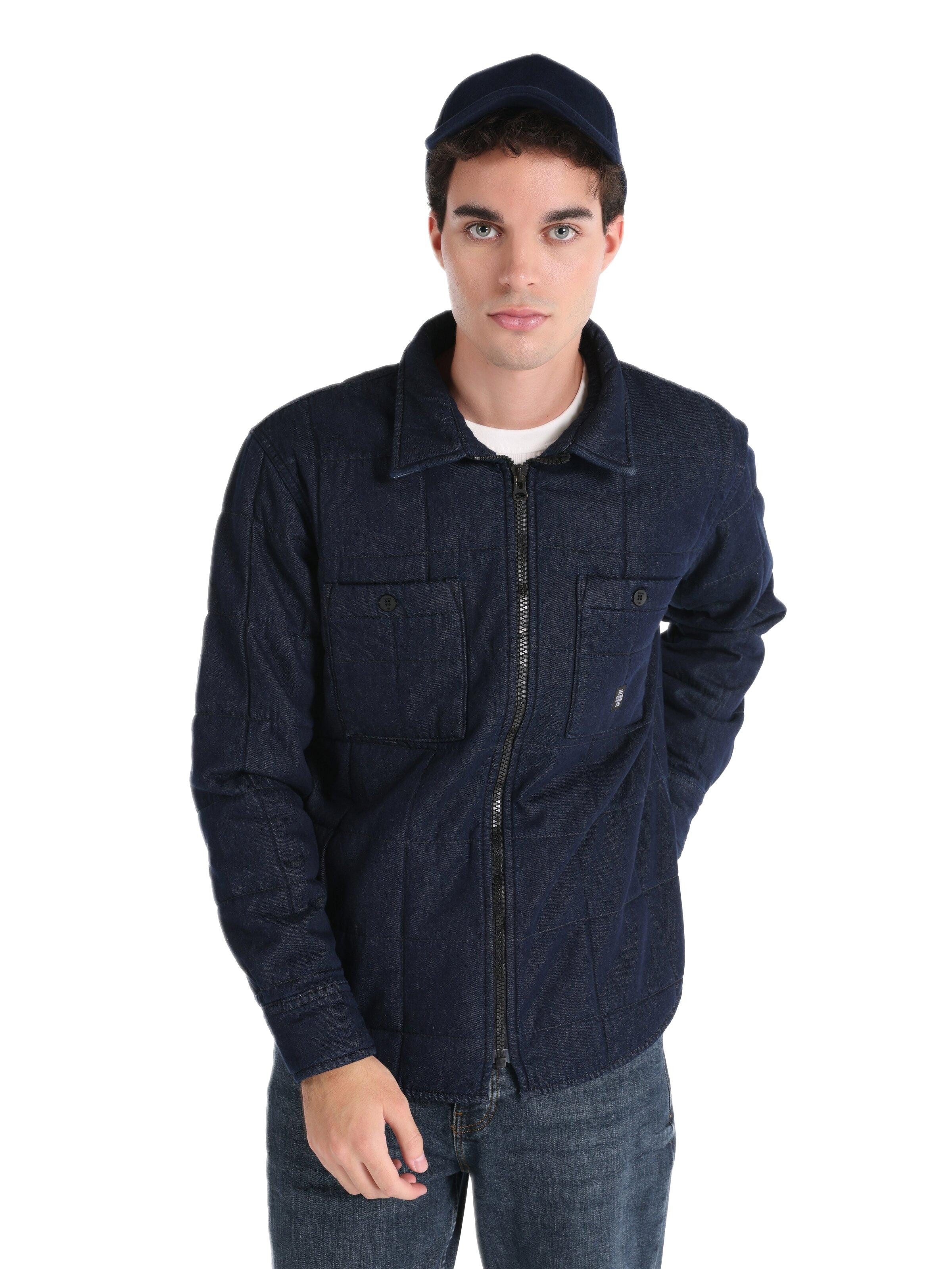 Colins Windbreaker Colins Herrenjacke mit Reißverschluss und ungefüttert, Regular Fit, Bl