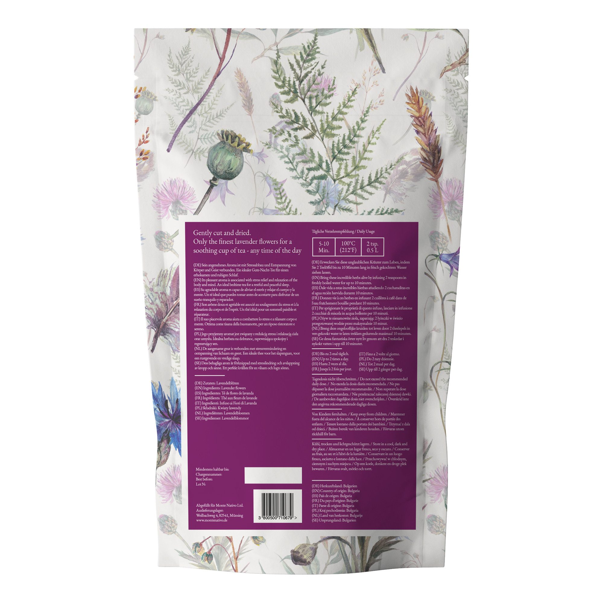Monte Nativo Tee Lavendelblüten Kräutertee lose, – dezent blumig mit einer sanften, leicht herben Note
