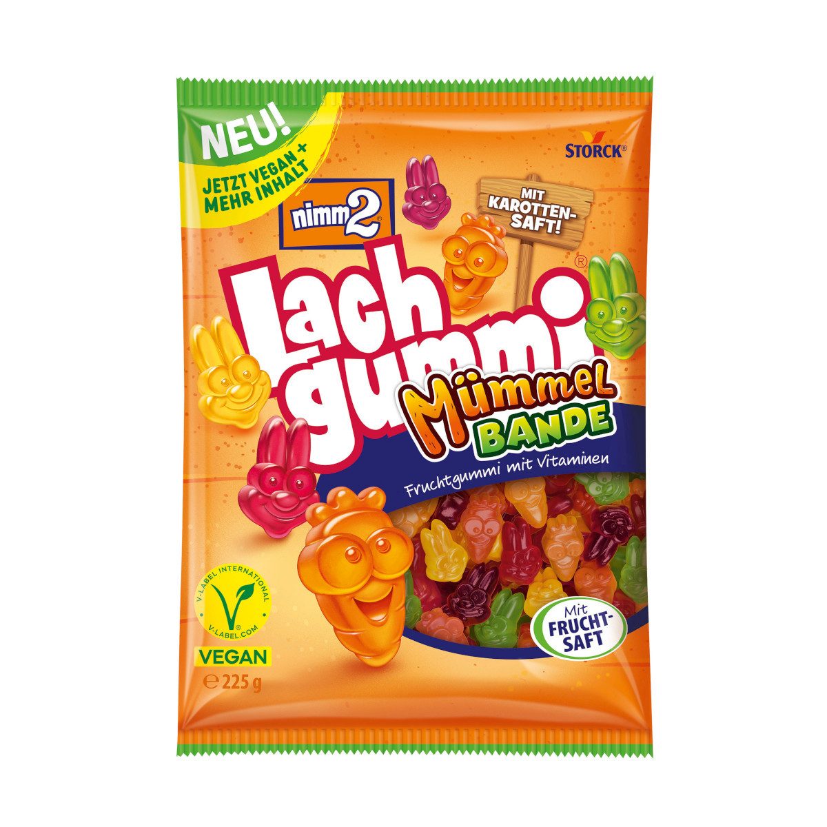 NIMM2 Süßigkeit, Storck nimm2 Lachgummi Mümmelbande Ostern Fruchtgummi Packung 225g
