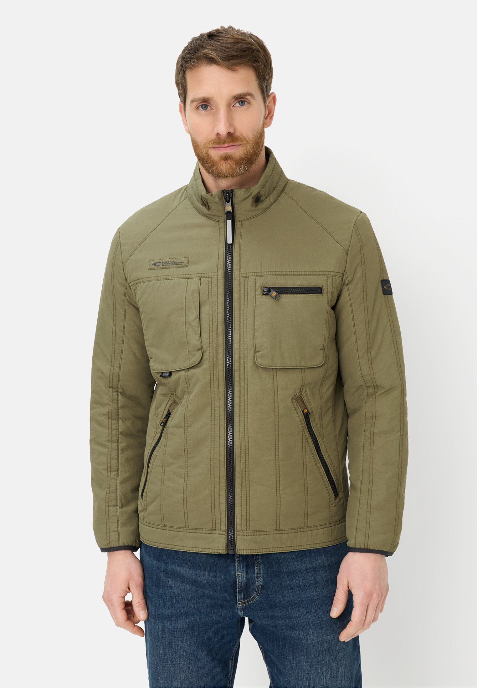 camel active Blouson mit Stehkragen Langarm Markenlogo