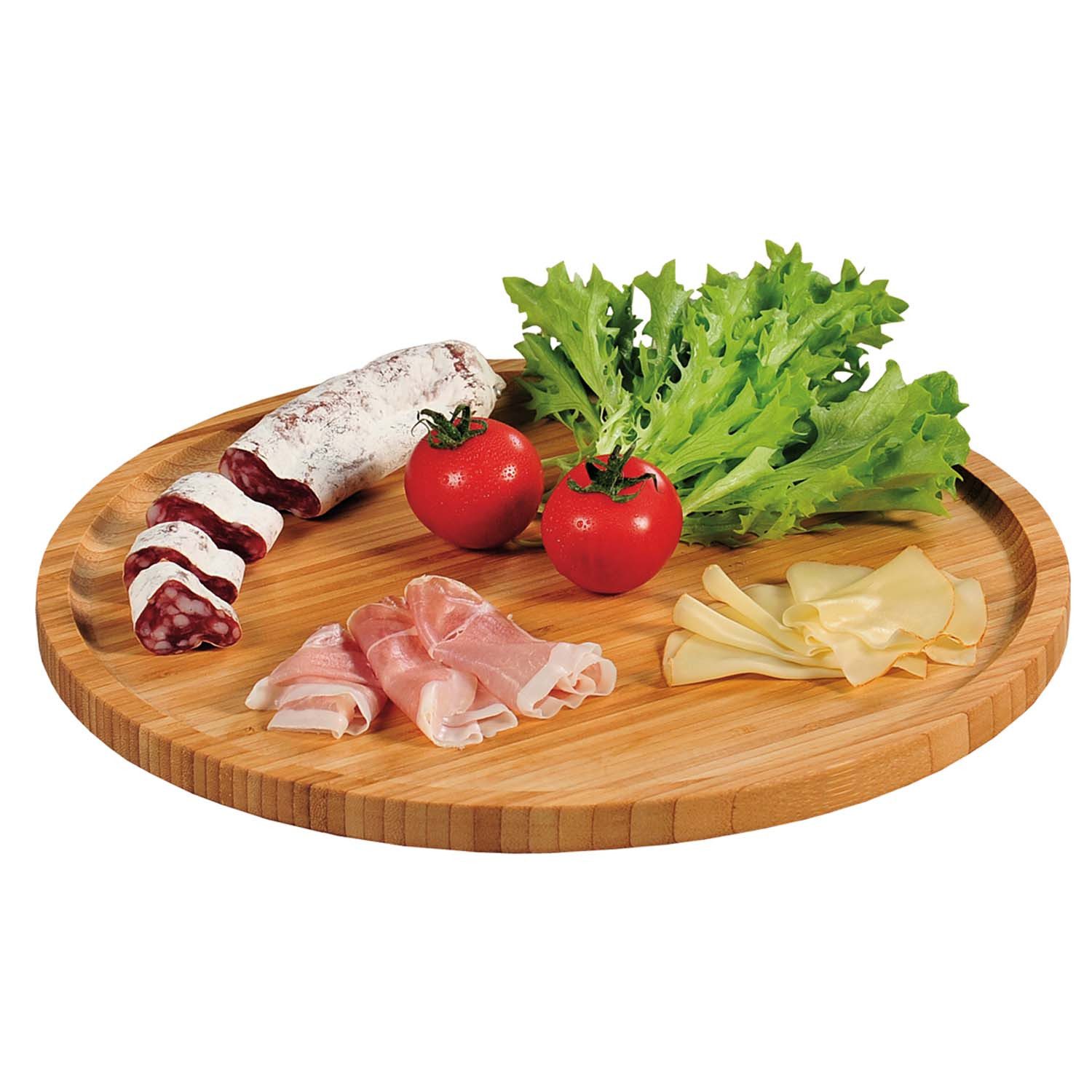 Kesper Pizzateller 5 Stück Pizzateller - Bambus - Ø 32cm, (5 St), hochgezogener Rand