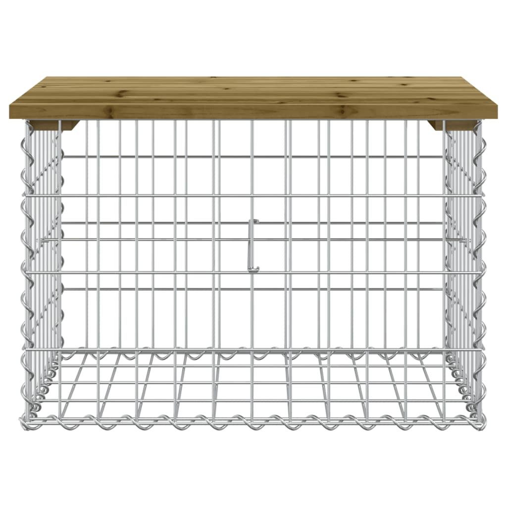 vidaXL Gartenbank Gartenbank aus Gabionen 63x44x42 cm Kiefernholz Imprägniert (1-St)