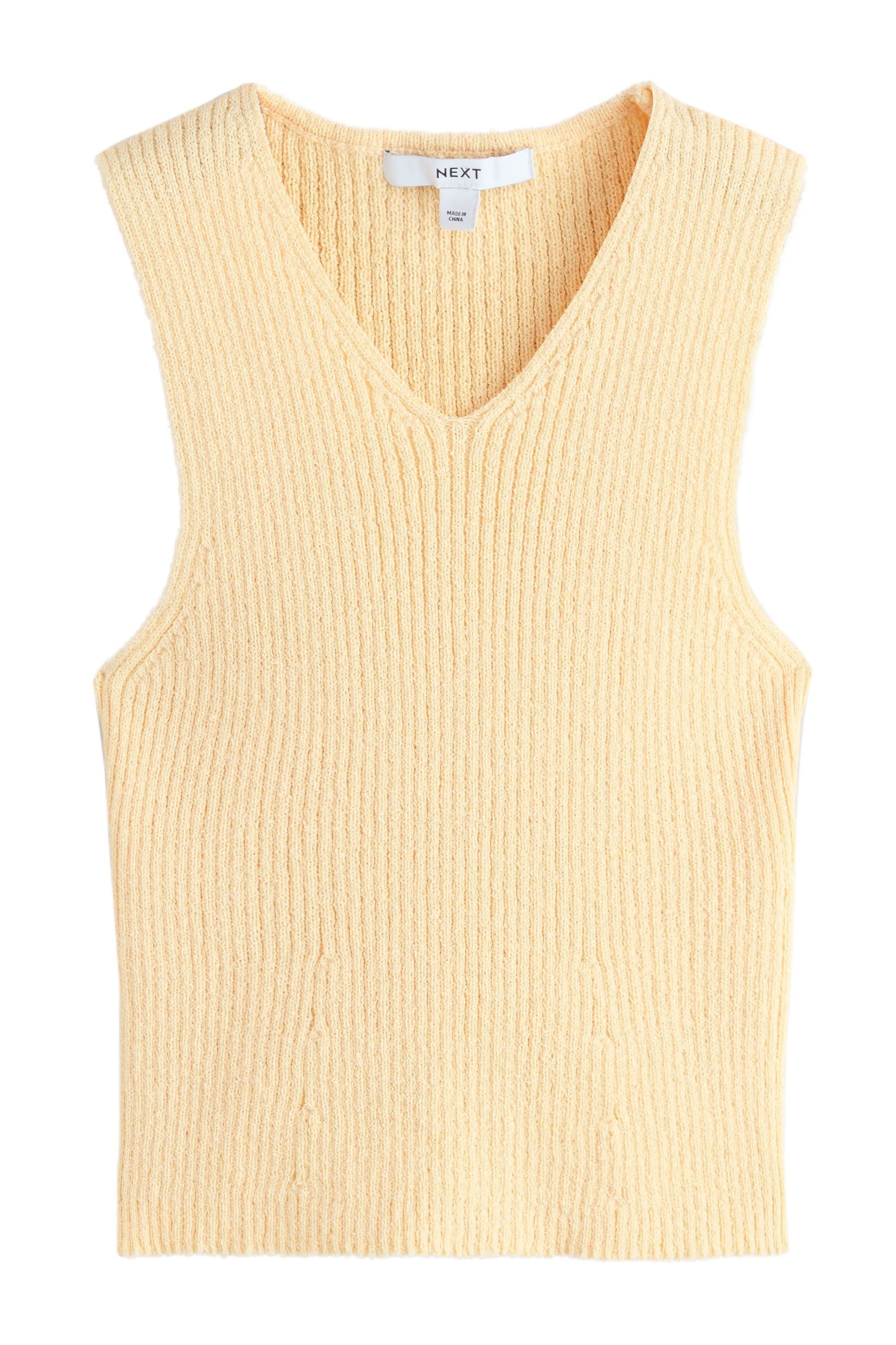Next Trägertop Gestricktes Frottee-Trägertop mit V-Ausschnitt (1-tlg)