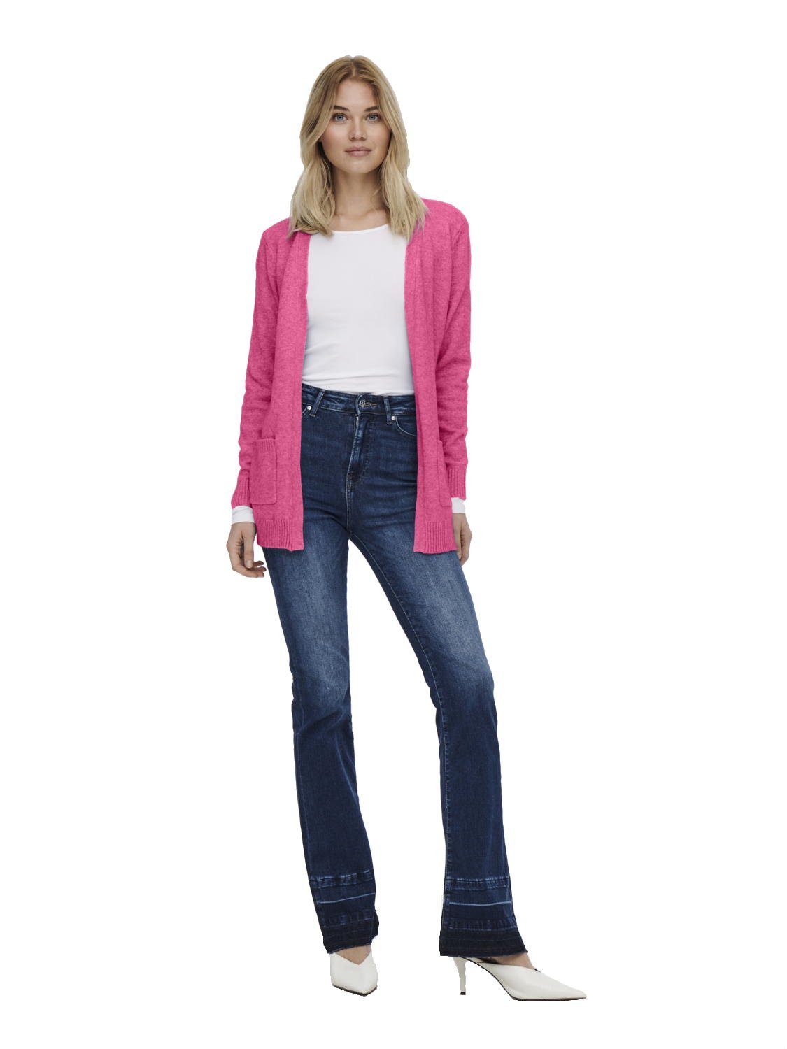 OnlLesly Only Damen female ONLY Open Knt Strick-Jacke Pink Cardigan Cardigan - offen