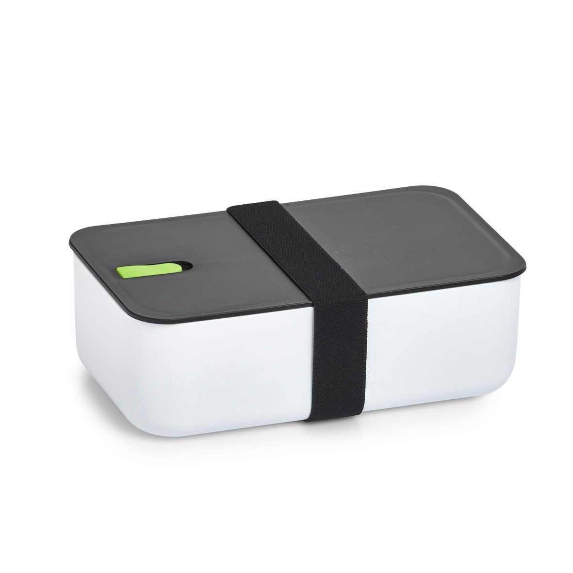 Zeller Present Küchenorganizer-Set Lunch Box, Kunststoff,  weiß/schwarz/grün, 750 ml, 19 x 12 x 6,5 cm