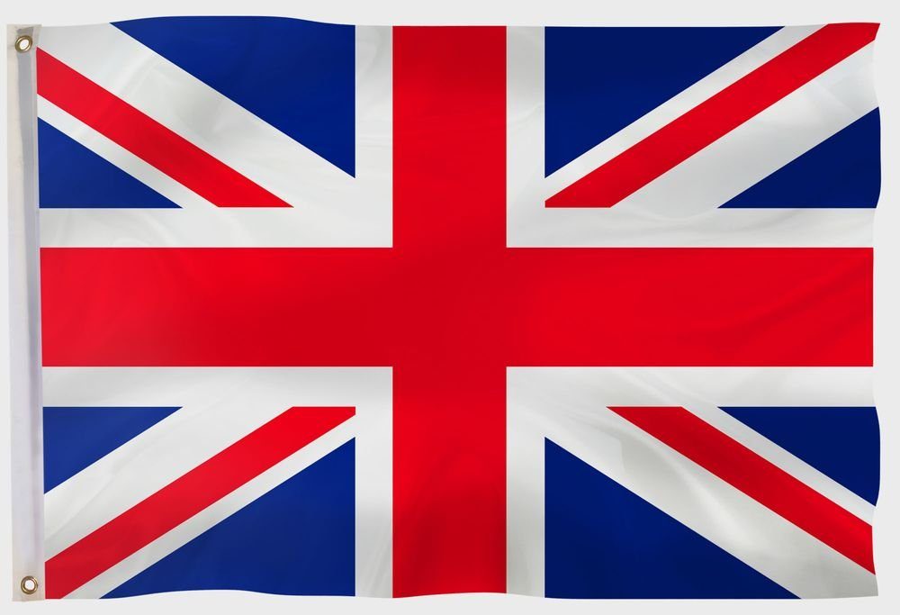 PHENO FLAGS Flagge Großbritannien Flagge 90 x 150 cm Britische Union Jack Fahne UK (Hissflagge für Fahnenmast), Inkl. 2 Messing Ösen
