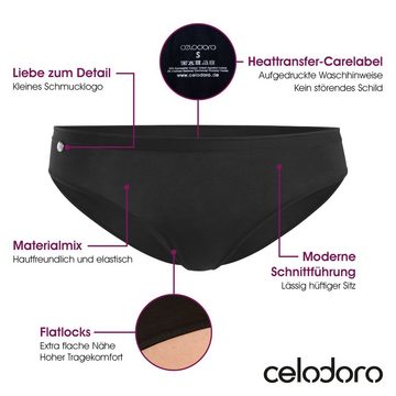 celodoro Slip Damen Basic Bikini Slip (3er Pack) mit Schmuck Logo