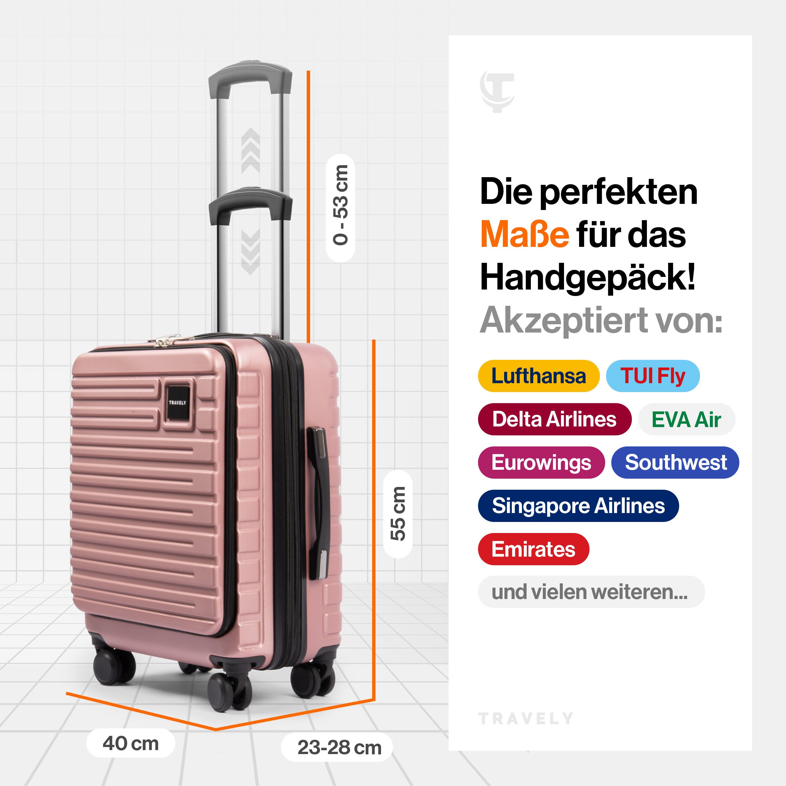 Travely Koffer, 4 Rollen