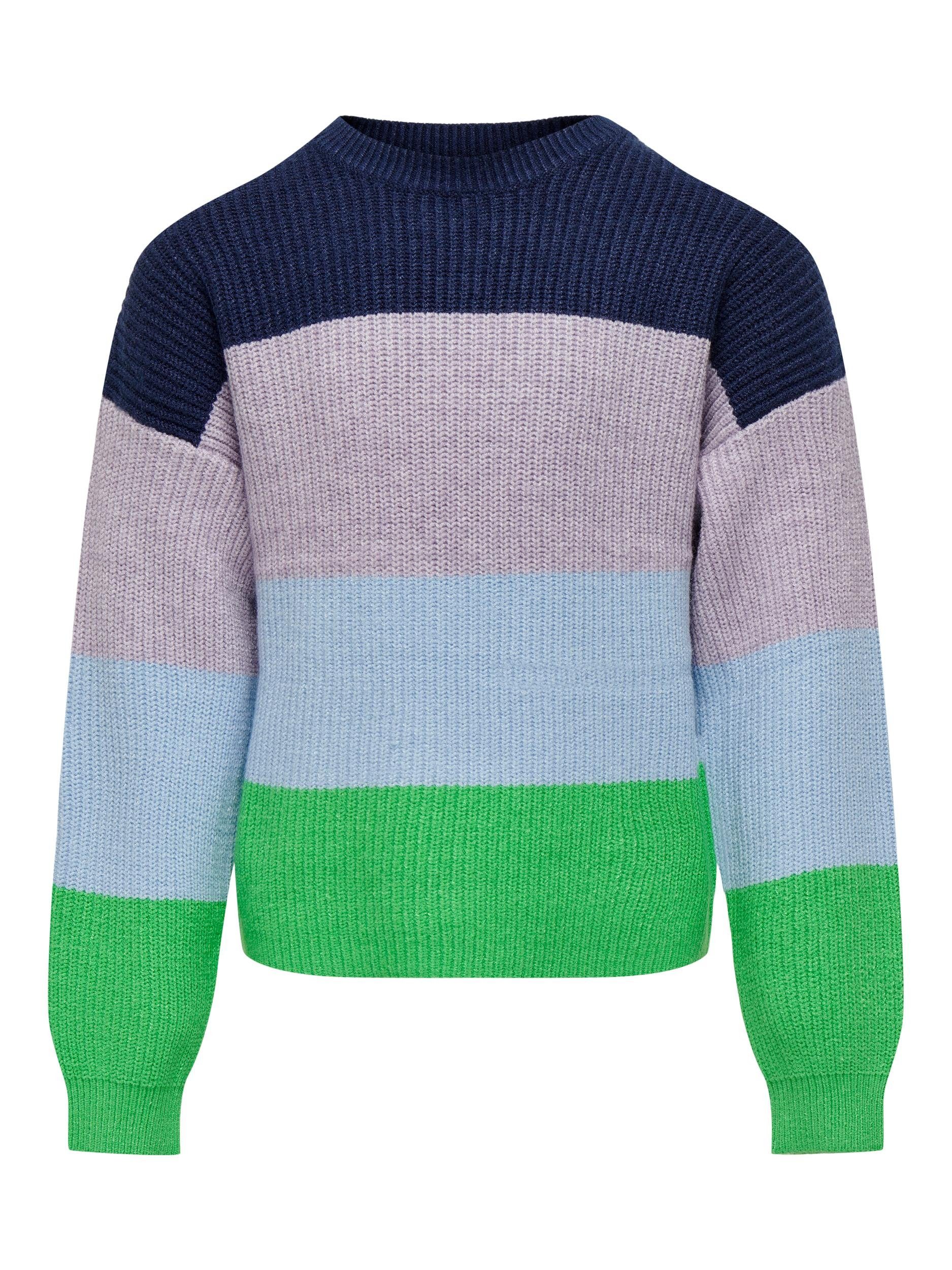 ONLY Strickpullover L/S KIDS green KOGSANDY KNT island PULLOVER STRIPE