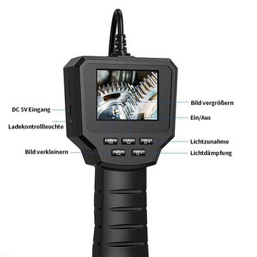 yozhiqu Endoskop Industrielle Endoskop-Inspektionsschlangenkamera Inspektionskamera (1440P HD IPS 2,4-Zoll-Bildschirm)