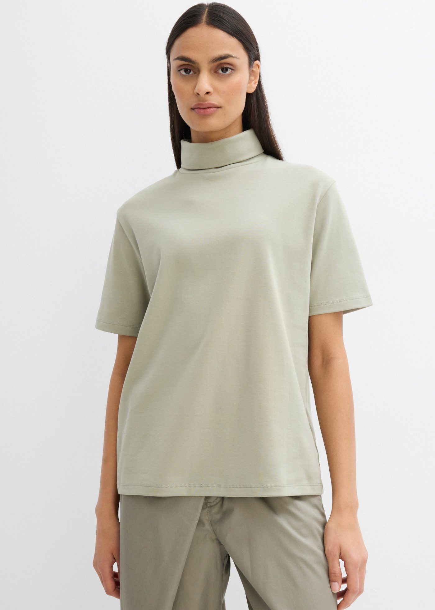 bonprix Rollkragenshirt kastenförmige Silhouette, hoher Kragen, Oversize-Passform