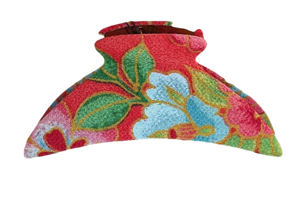 LK Trend & Style Haarclip Haarspange mit doppel Kralle, für die schnelle Frisur Top Spange, Eine wertvolle Ergänzung in ihrem Spangensortiment, Je nach Ausschnitt des Stoffes kann das Muster variieren, Unikat.