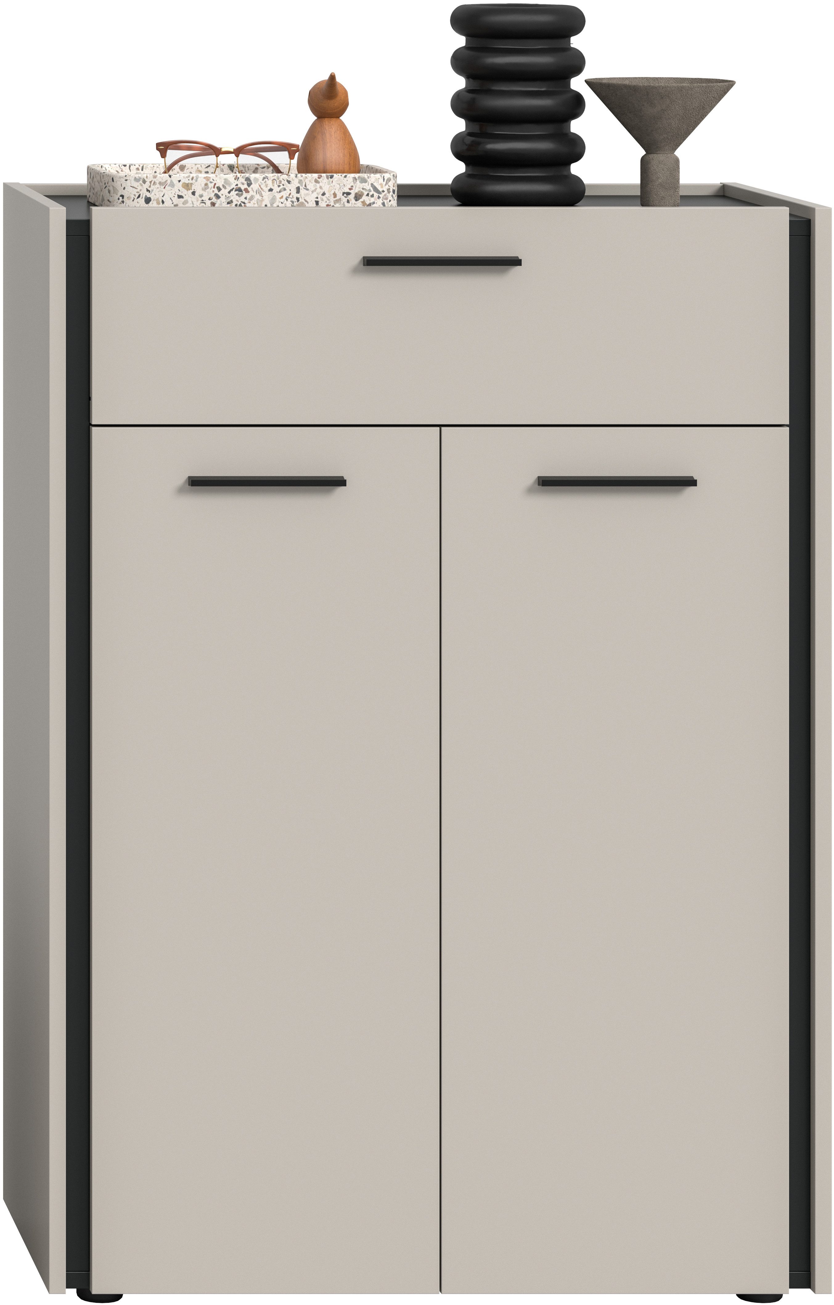 Home affaire Schuhkommode RAK, Breite 75 cm, viel Stauraum, 2 Türen, 5 Fächer, 1 Schubkasten (bietet Platz für ca. 25 Schuhe), Kommode, Schuhschrank, Garderobenschrank, Schrank, Flurschrank