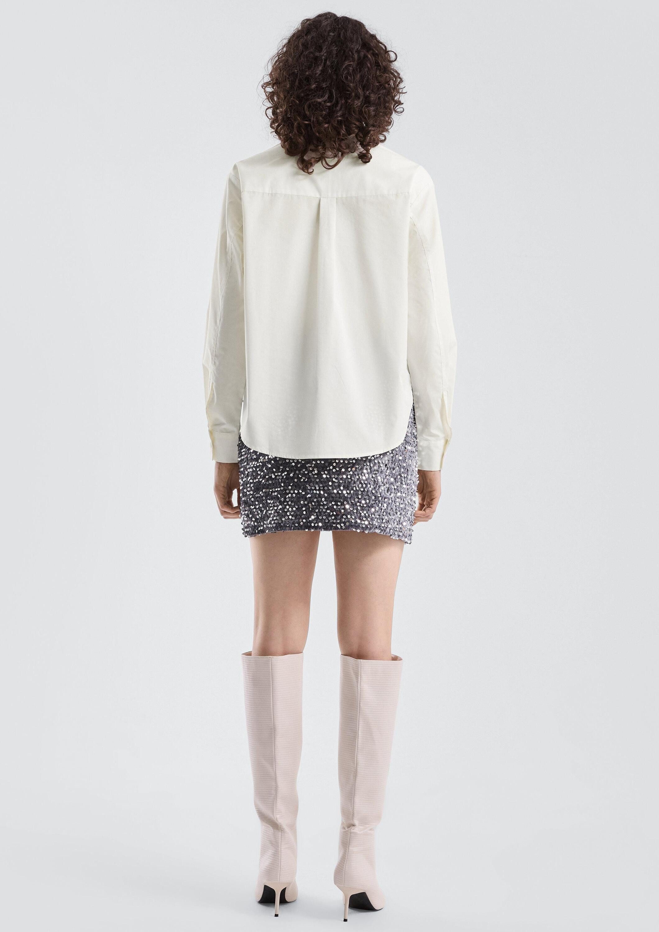 QS Langarmbluse Bluse Baumwollbluse