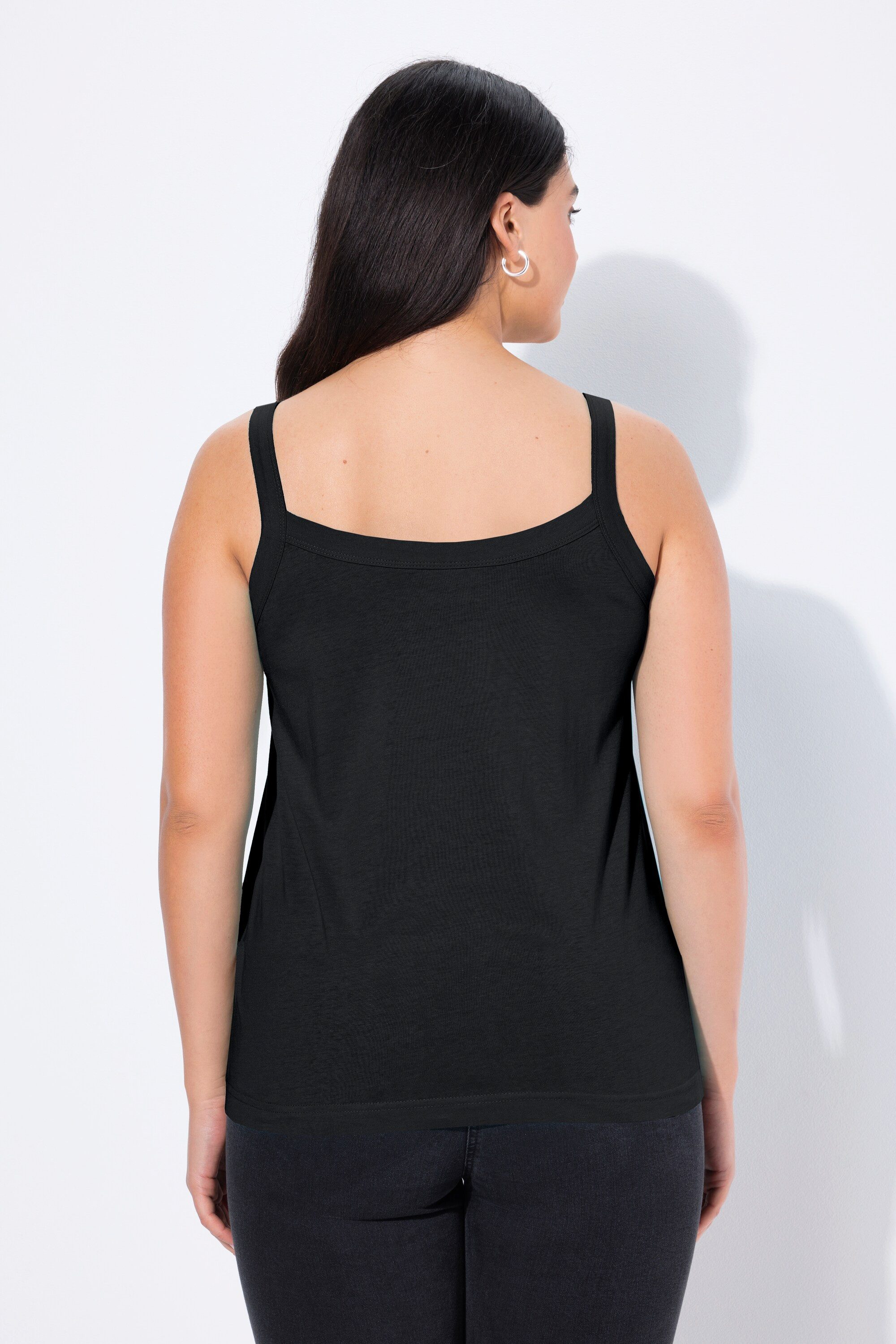 Ulla Popken Longtop Spaghettitop Rundhals Modalmix ärmellos