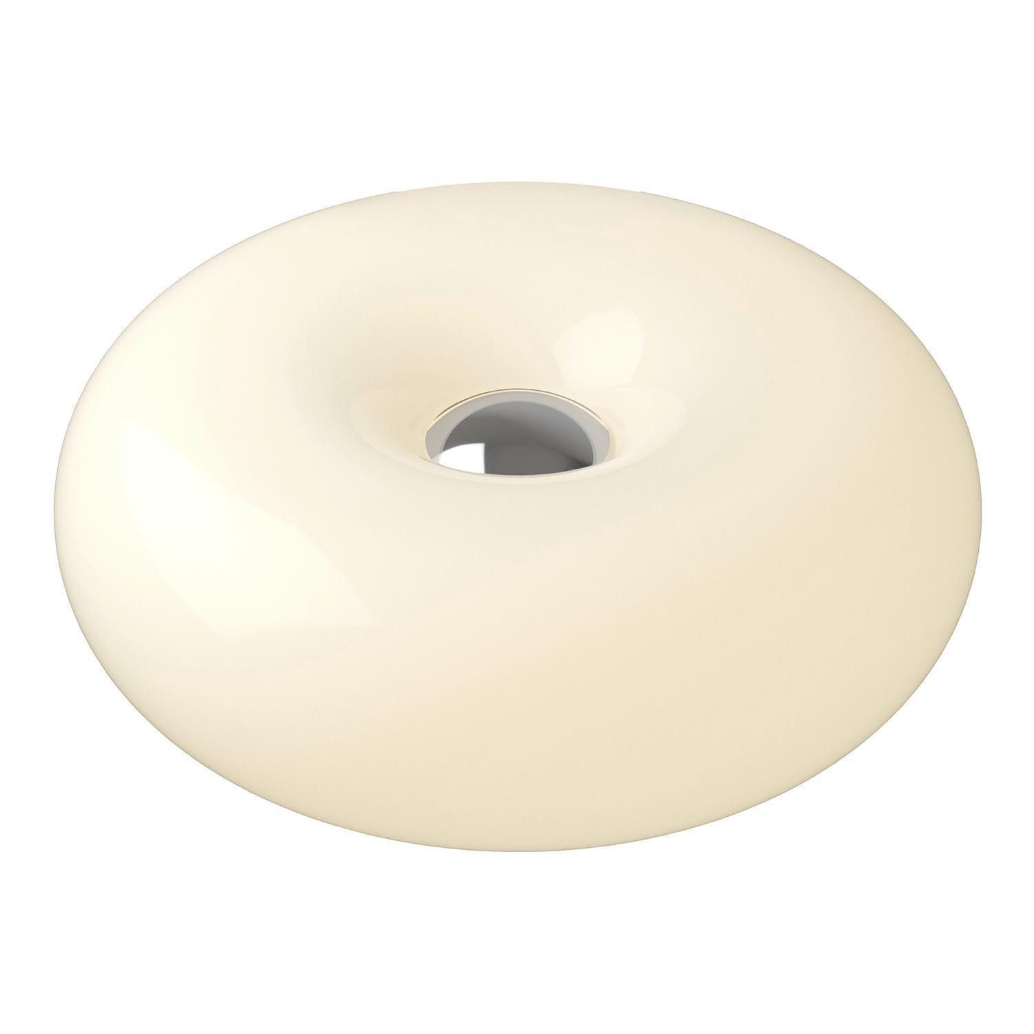 EGLO LED Tischleuchte BASILE, Weiß, Metall, Glas, LED fest integriert, Extra-Warmweiß, mit Schnurschalter, Ø 30 x H 12 cm