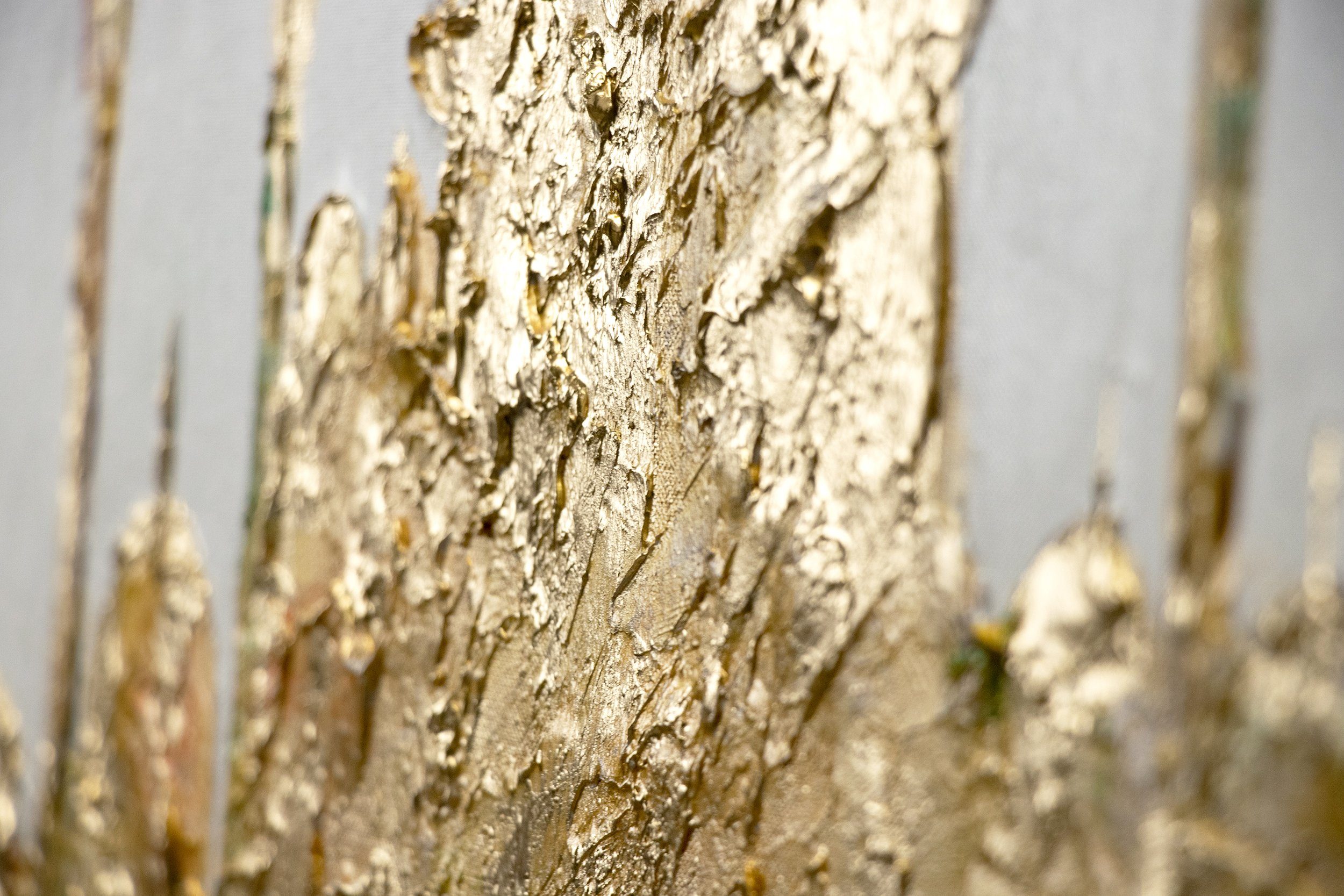 YS-Art Gemälde Moschee, Leinwandbild Islam Moschee in Gold mit Rahmen