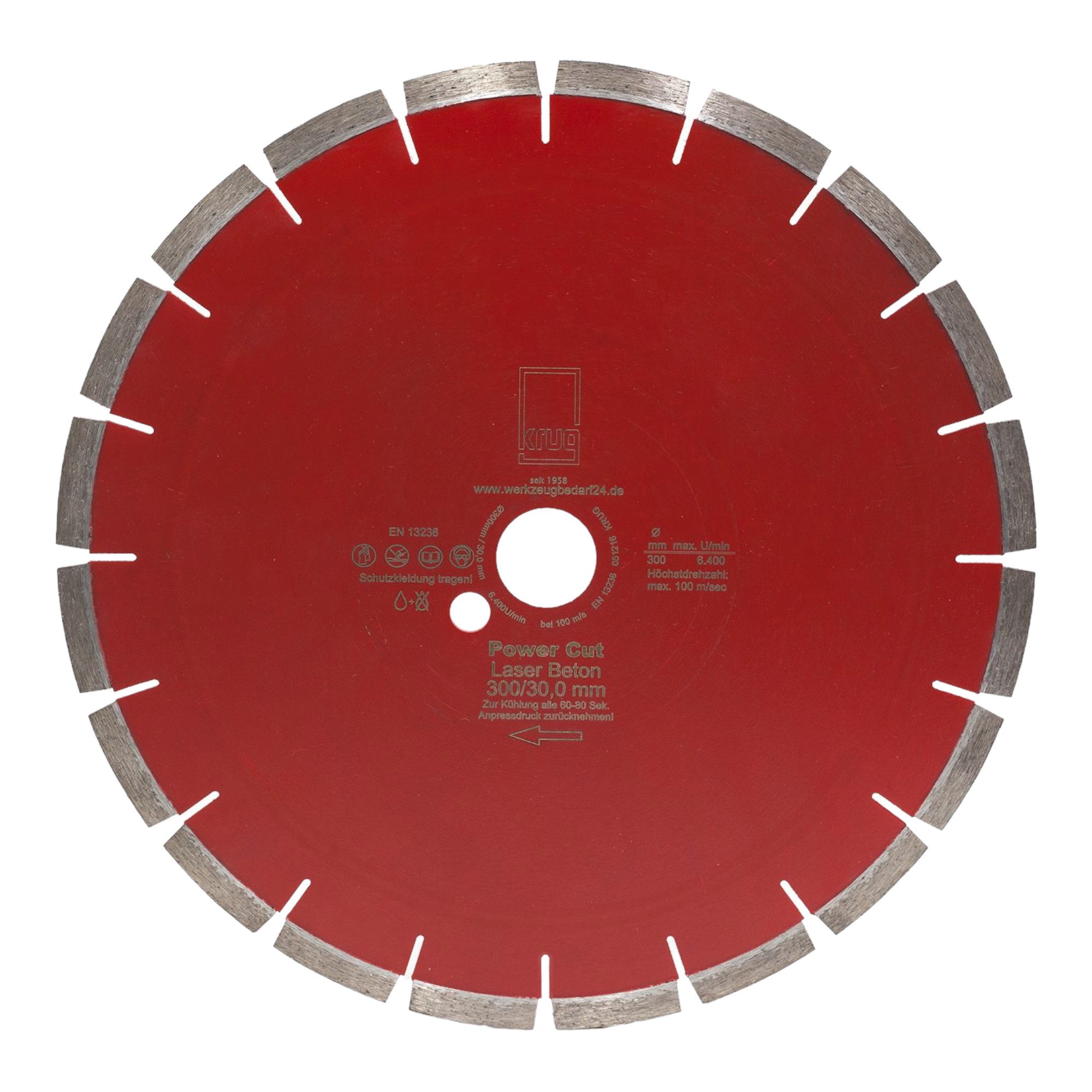 Trennscheiben Diamantscheibe Power Cut Beton Laser 300/30 mm für Beton Granit