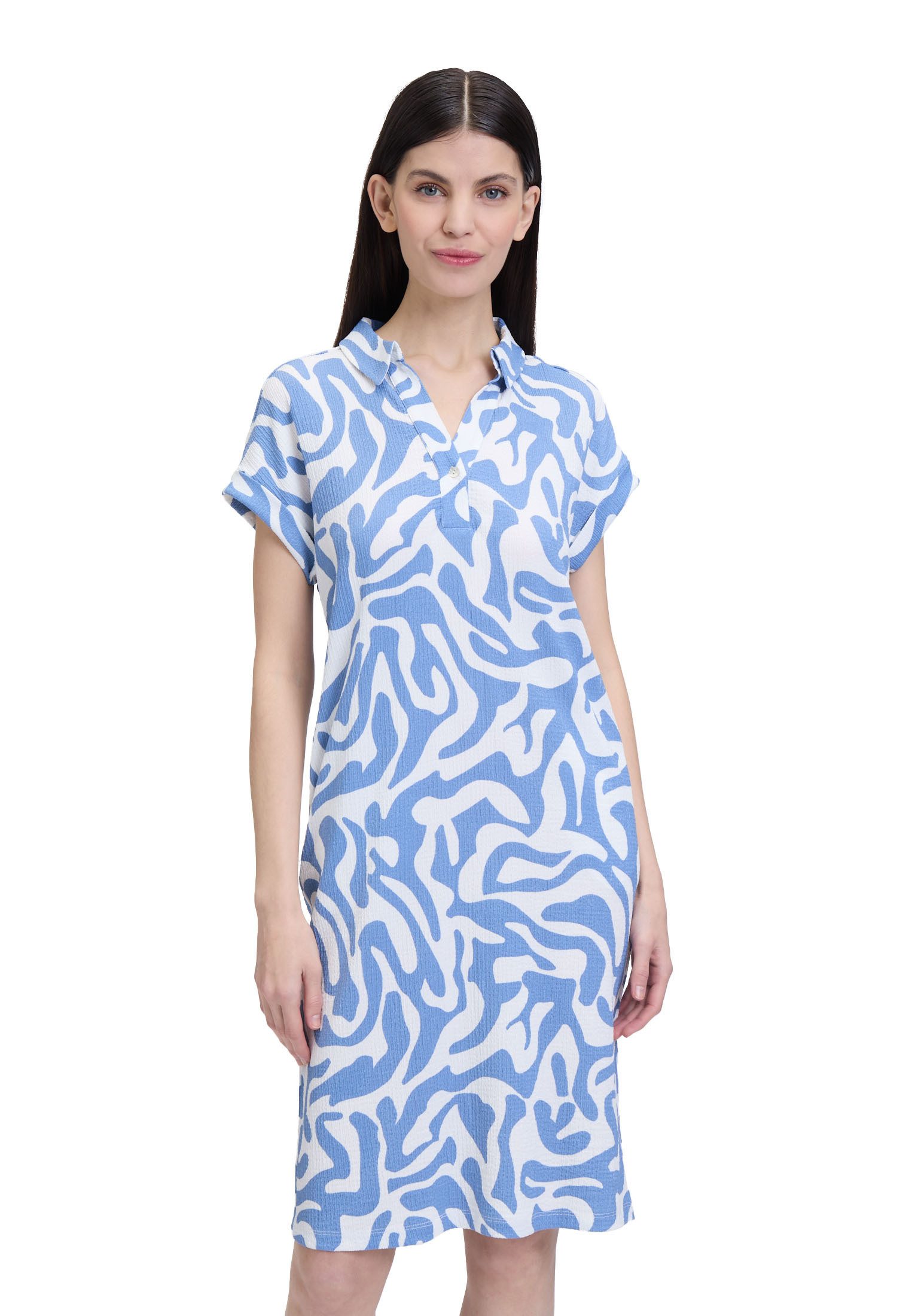 Druckkleid Cartoon Casual-Kleid mit überschnittenen Ärmeln