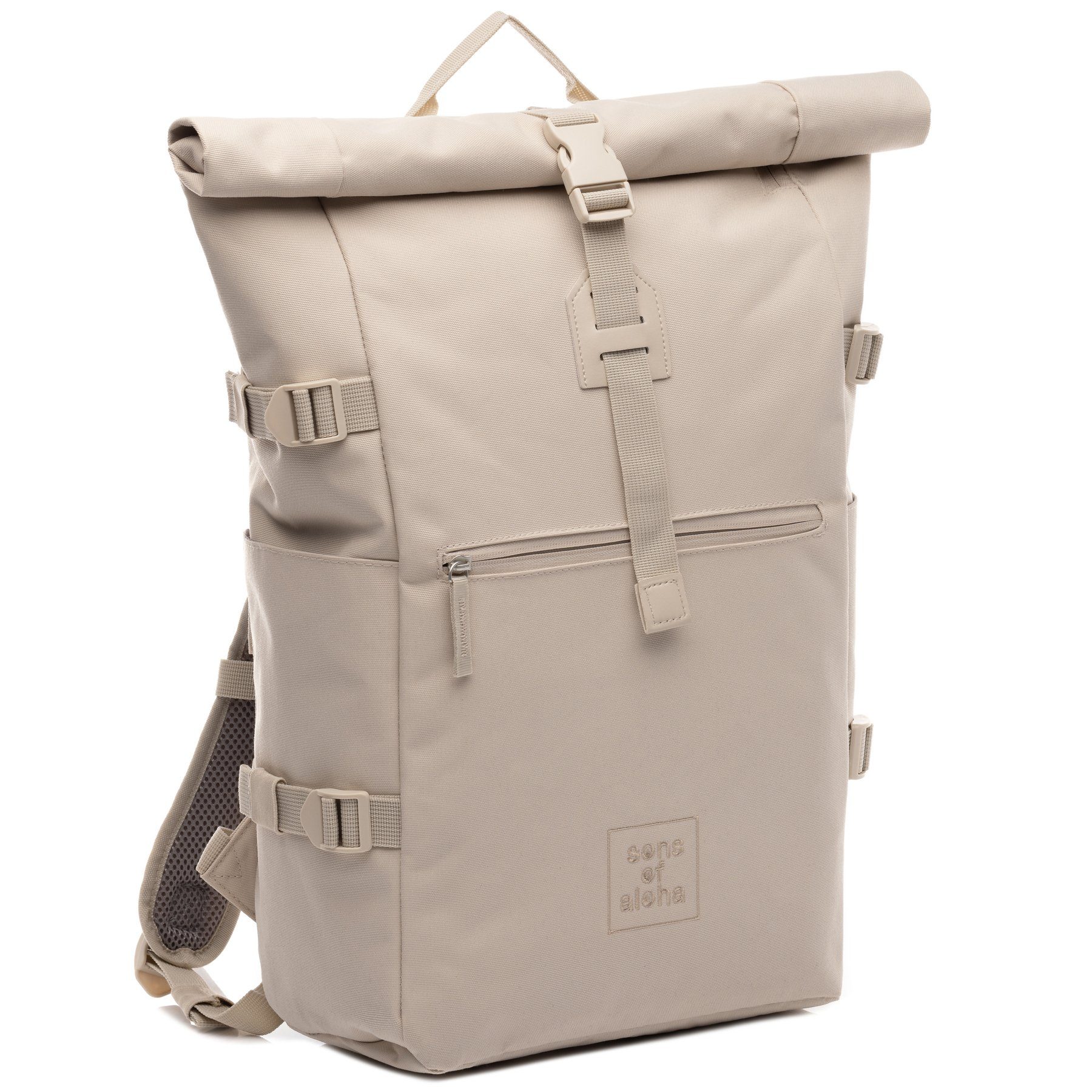 SONS OF ALOHA Rucksack XL RollTop Rucksack KANE erweiterbar Laptop-Fach groß, Tagesrucksack Laptopfach aus recyceltem Plastik, Daypack viele Fächer – Bild 4 von 5
