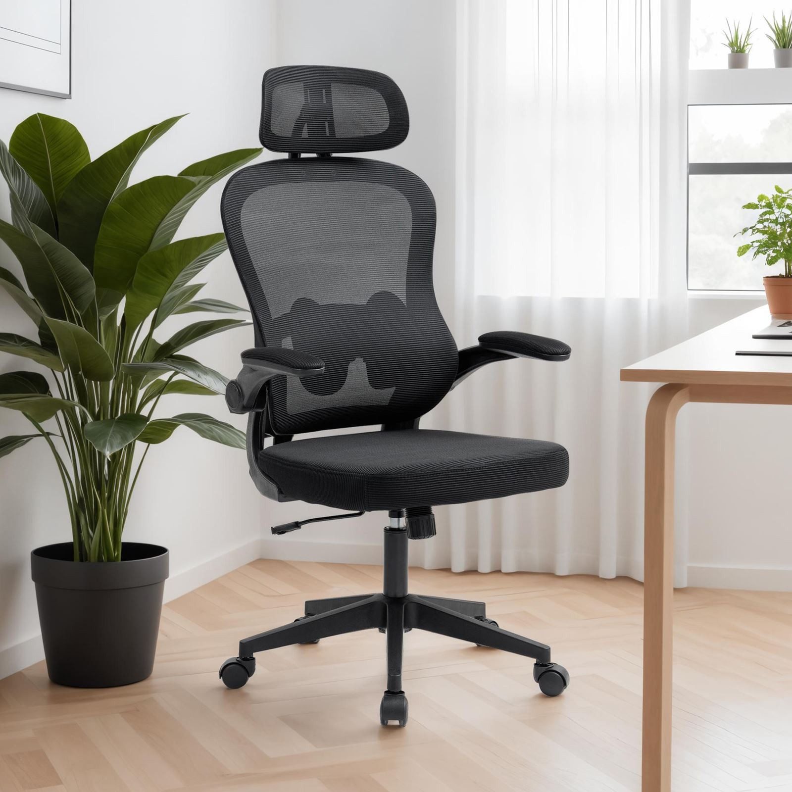 IDIMEX Drehstuhl JOBURG, Ergonomischer Netzrücken mit Lendenstütze – schwar günstig online kaufen