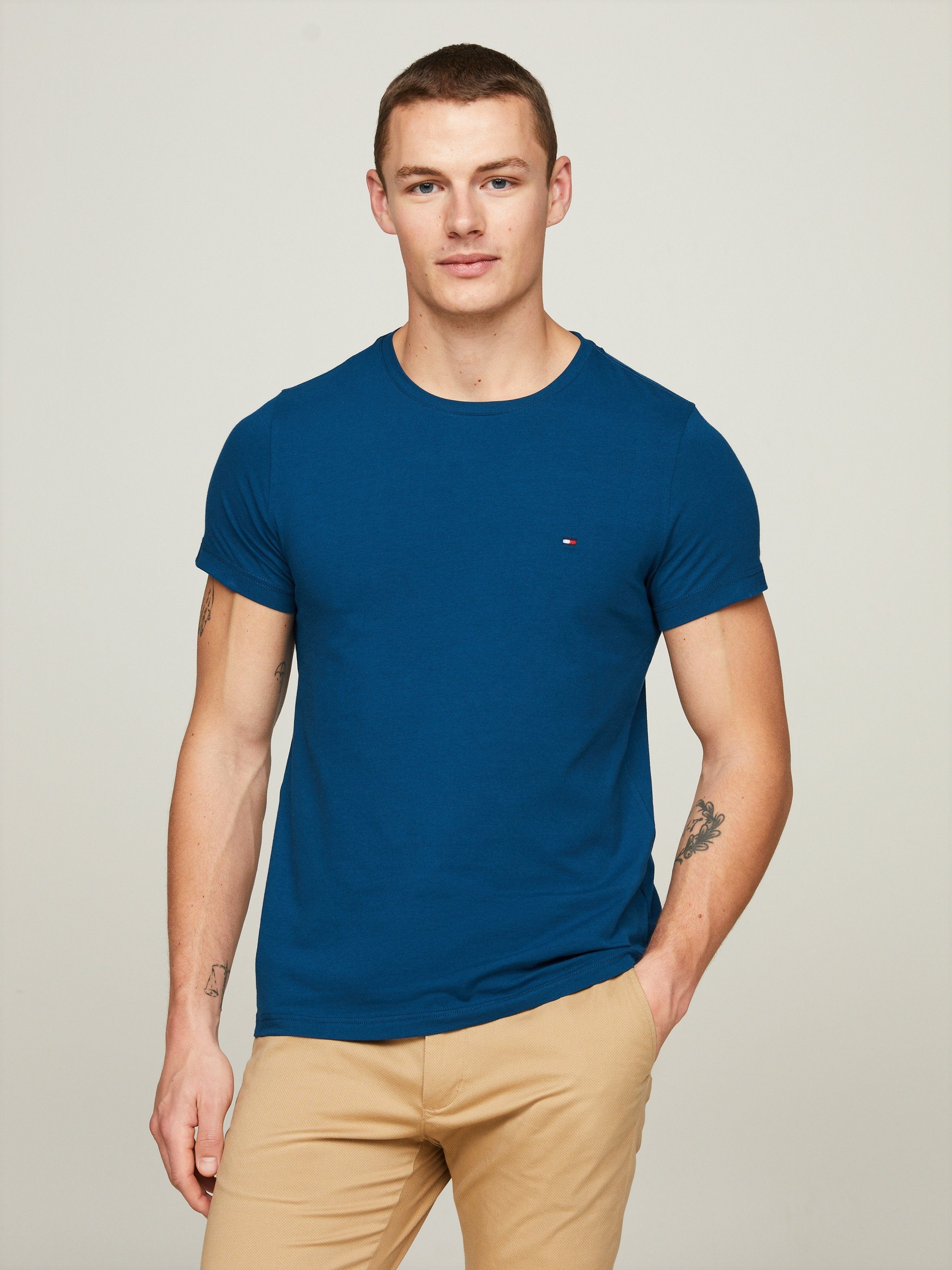 Tommy Hilfiger T-Shirt STRETCH SLIM FIT TEE mit Rundhalsausschnitt