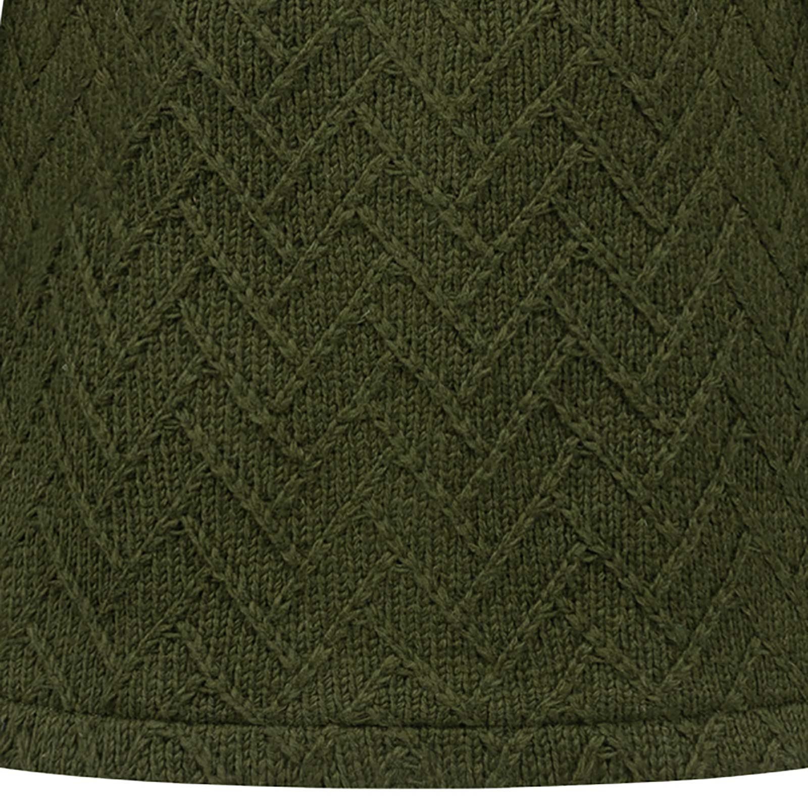 KUNST UND MAGIE Longstrickjacke Klassische Strickjacke Kurzmantel Wolle + Fleecefutter Kapuze Boho