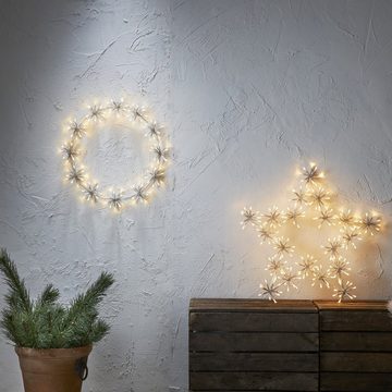 MARELIDA Dekokranz LED Kranz Ring Kreis Wanddeko Weihnachtsdeko 120LED D: 50cm für Außen