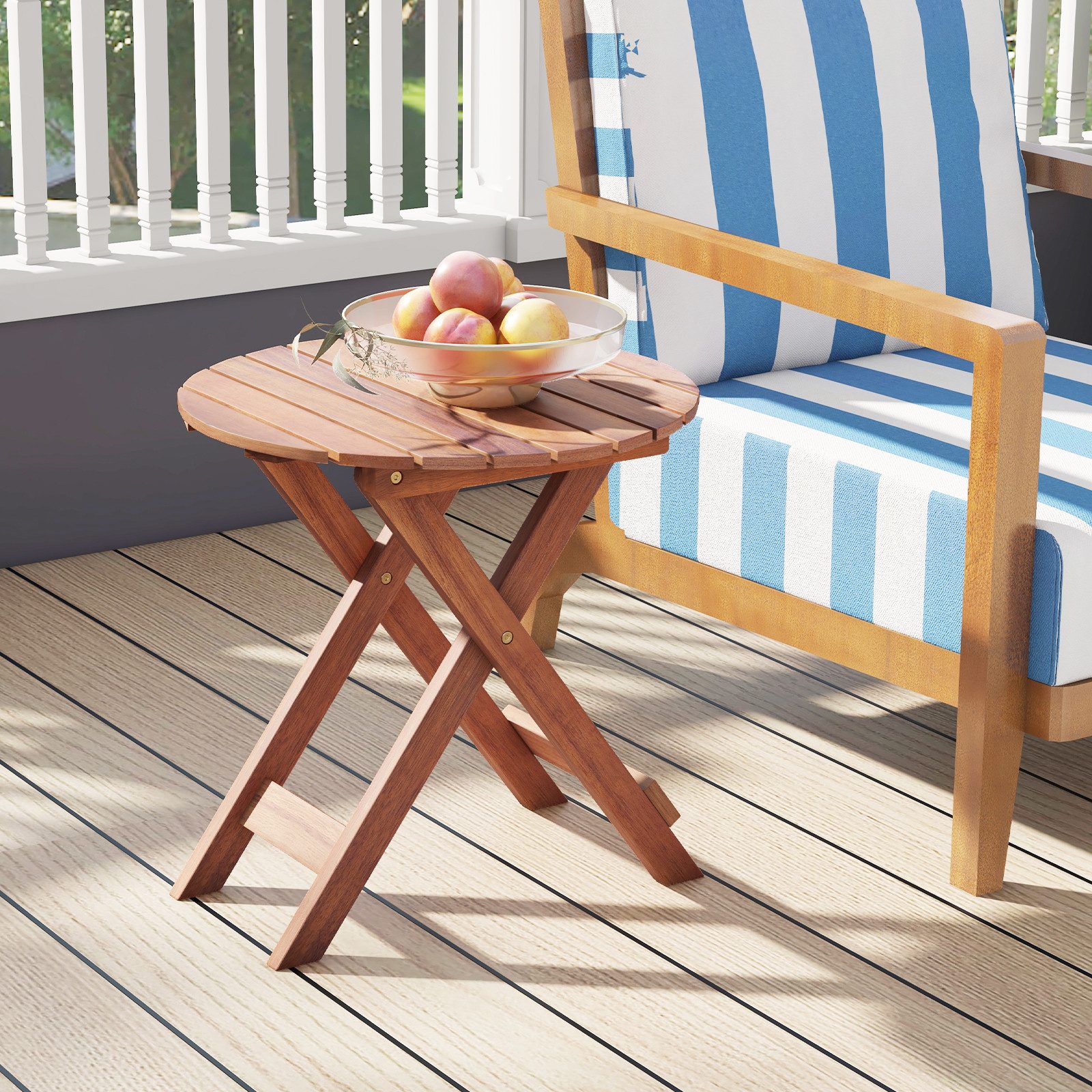 KOMFOTTEU Gartentisch, Beistelltisch aus Akazienholz, wetterfest günstig online kaufen