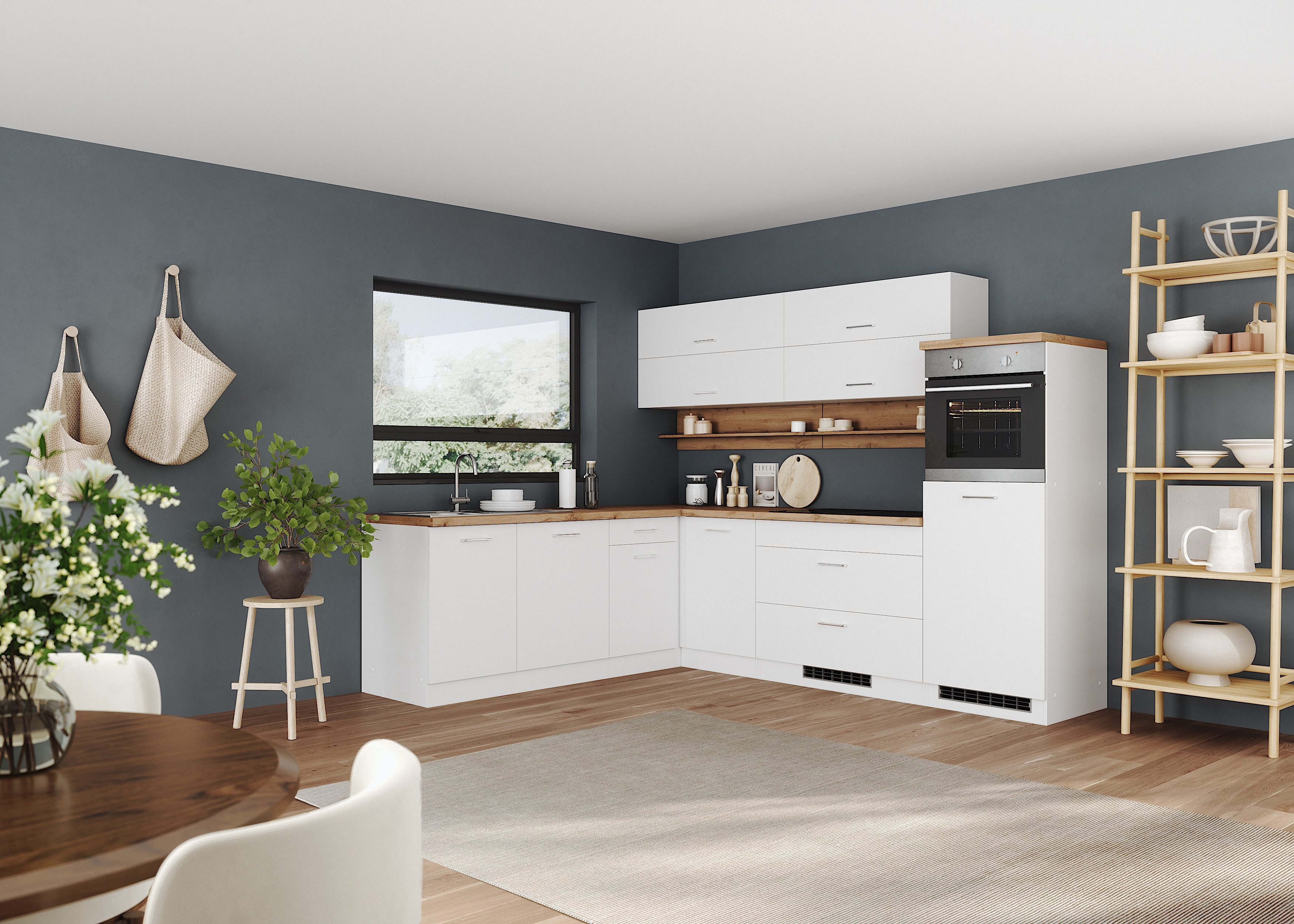 KOCHSTATION Winkelküche KS-Milan, optional mit Muldenlüfter, günstig online kaufen