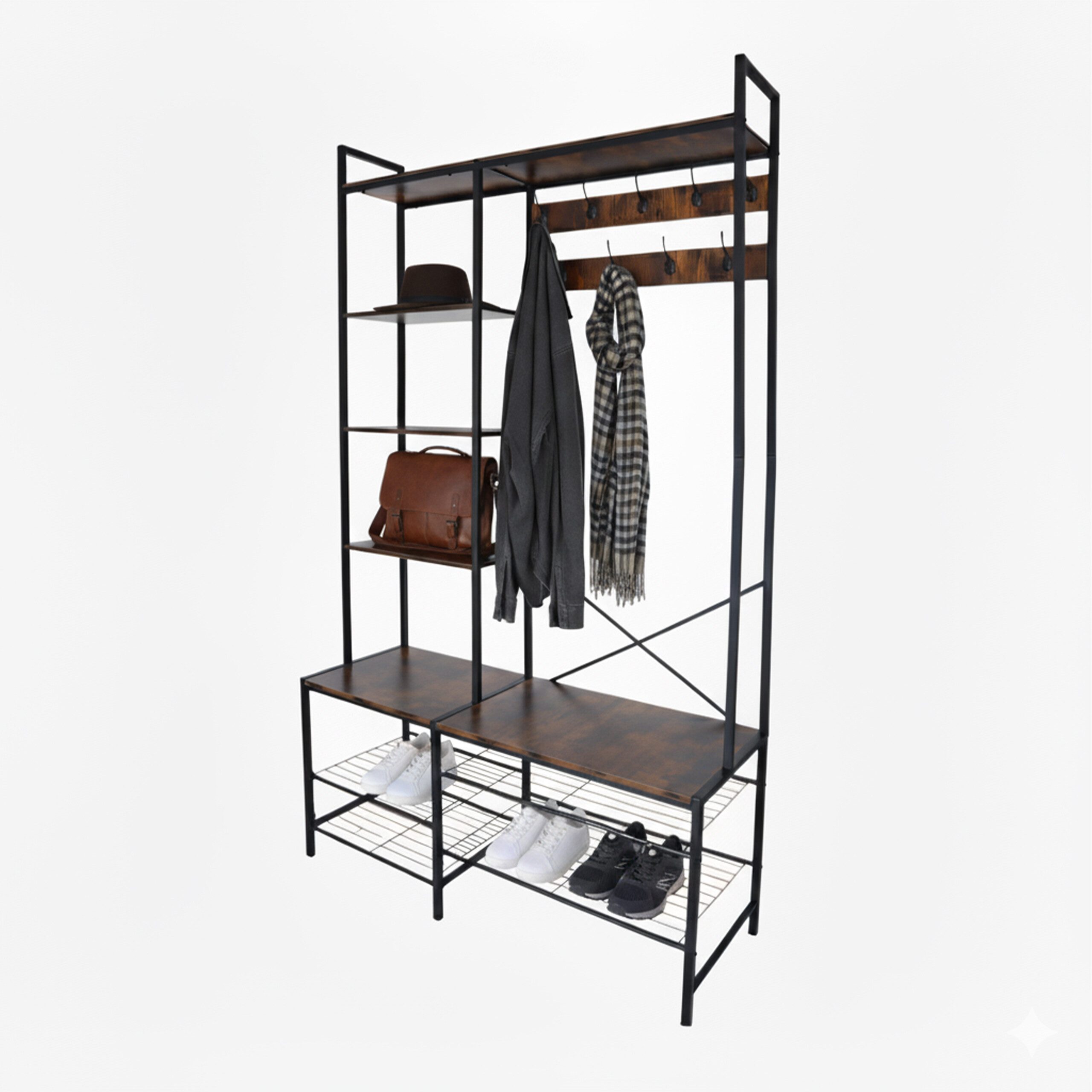 relaxdays Garderobenständer Garderobe Industrial Design, (1 St)