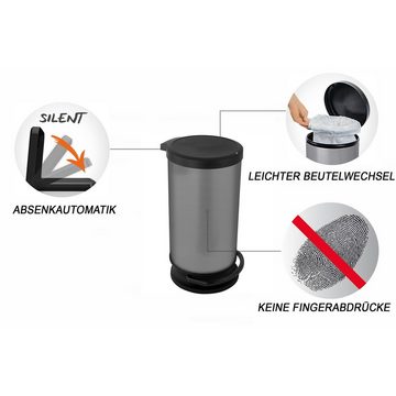 ROTHO Mülleimer Paso Mülleimer 30l mit Deckel, Kunststoff (PP) BPA-frei, hergestellt in der Schweiz