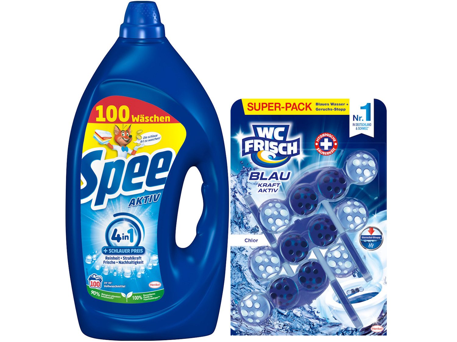 Spee Spee Aktiv Gel 100WL & WC FRISCH Kraft-Aktiv Blauspüler 150g Vollwaschmittel