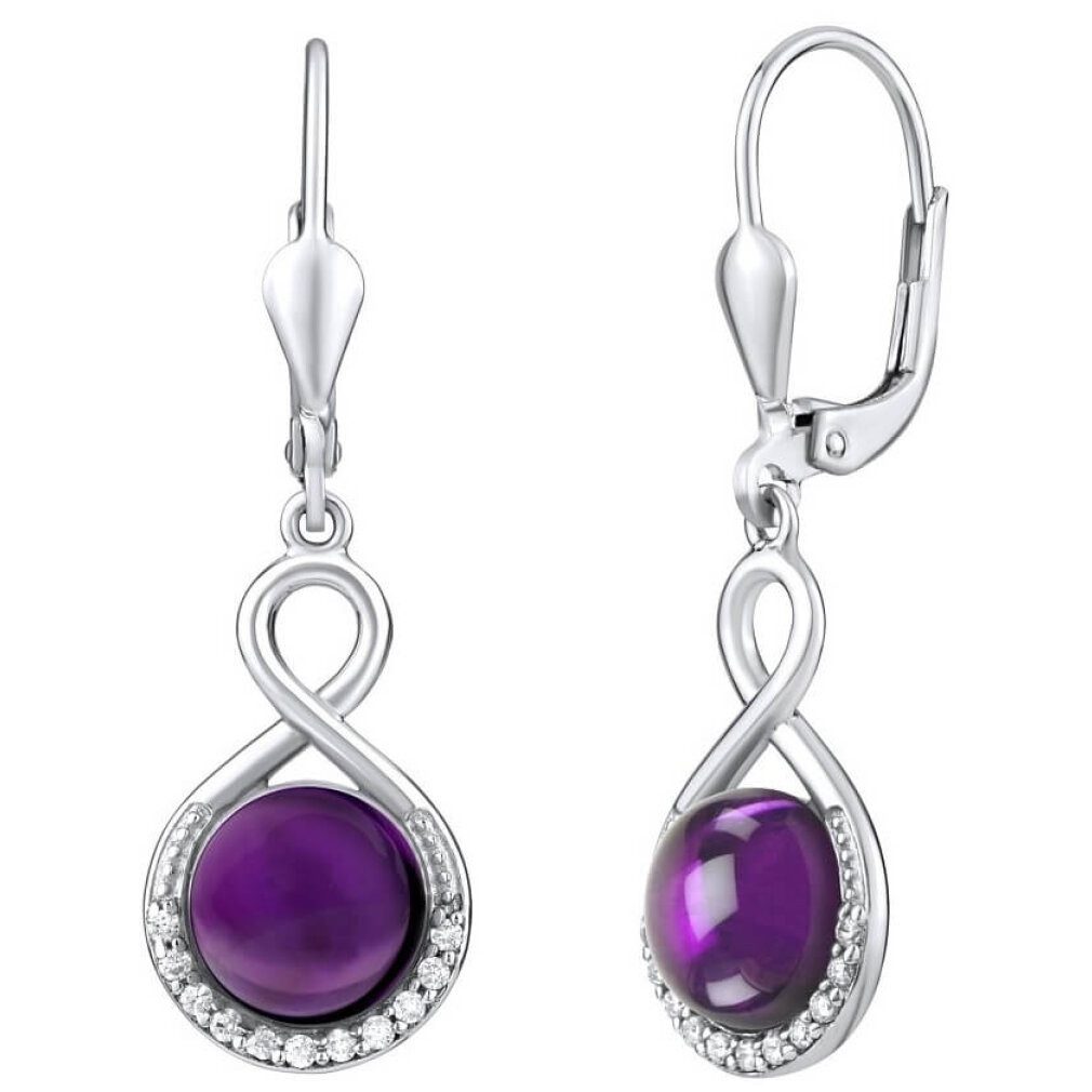 Ohrring-Set Silver earrings with natural Amethyst JST14710AME