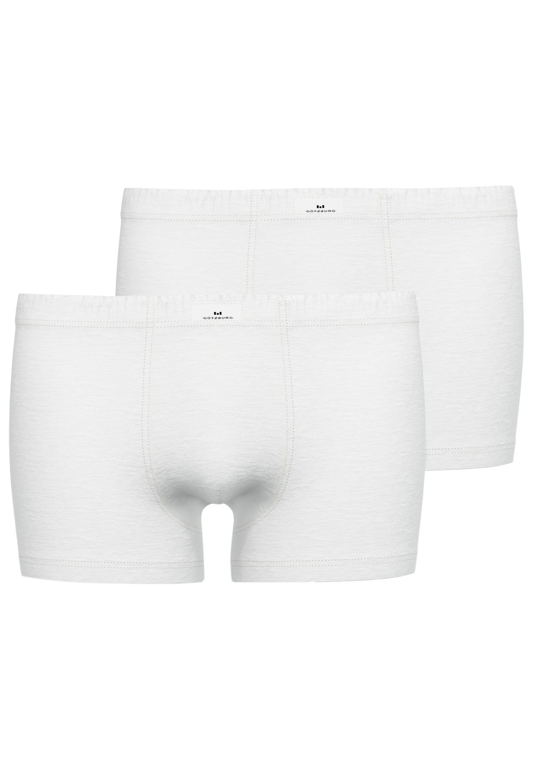 Boxershorts GÖTZBURG Herren Pants weiß uni 2er Pack