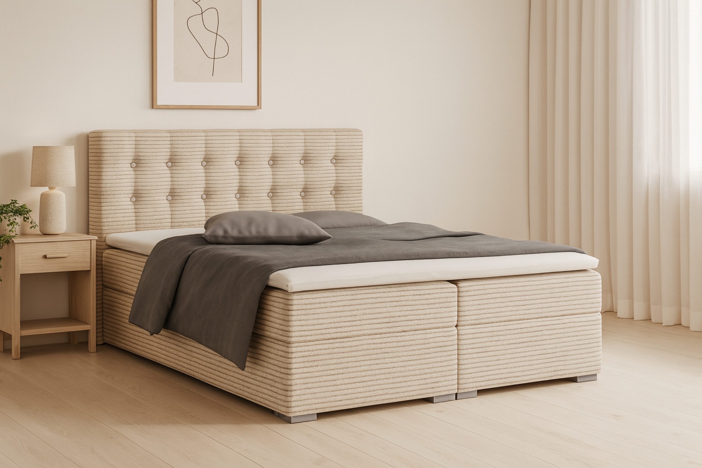 Deine Möbel 24 Boxspringbett CYNTHIA Boxbett Polsterbett Matratzen H3 oder günstig online kaufen