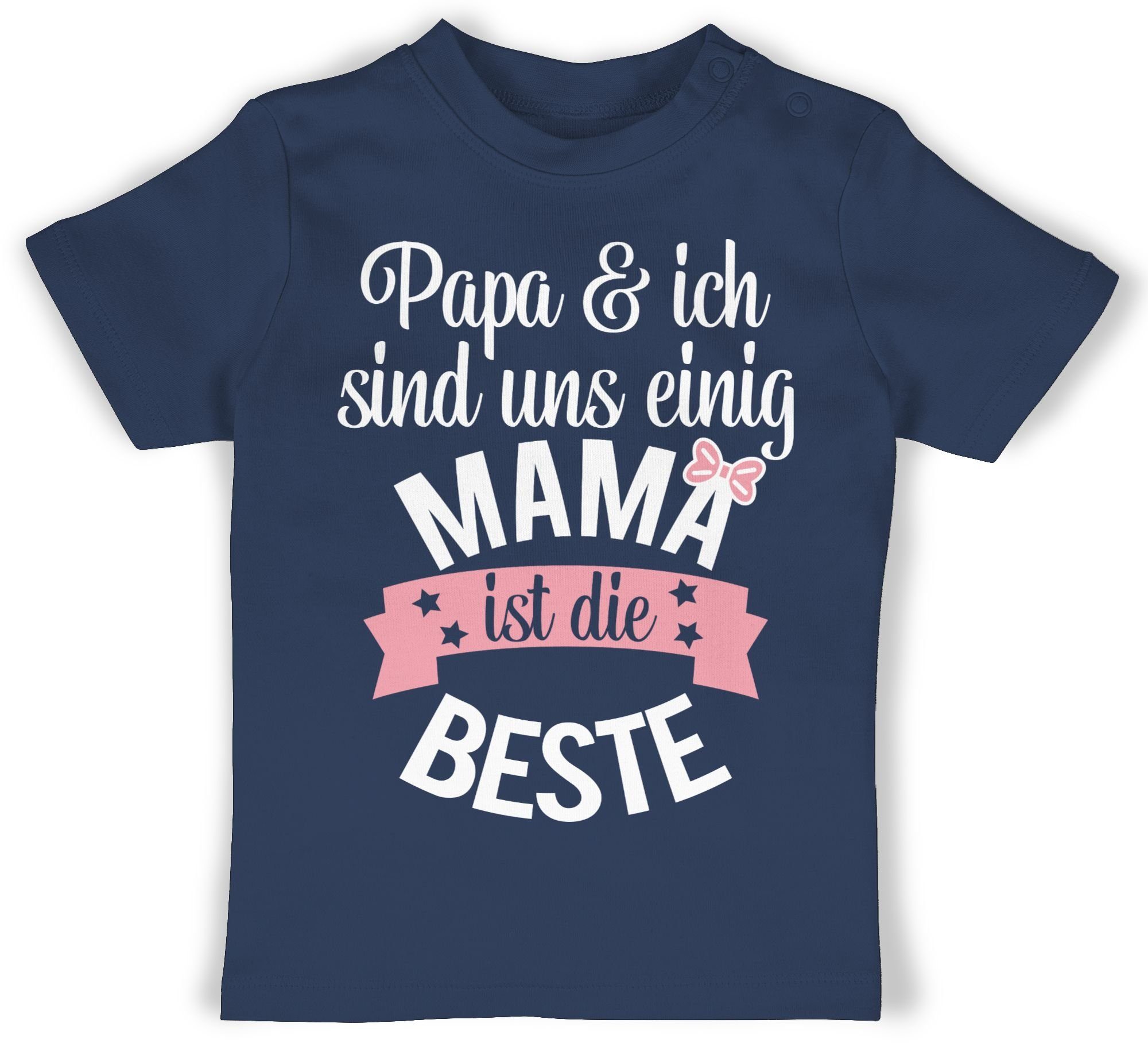 Shirtracer T-Shirt Mama ist die beste I Weltbeste Mutti Muttertagsgeschenk 1 Navy Blau
