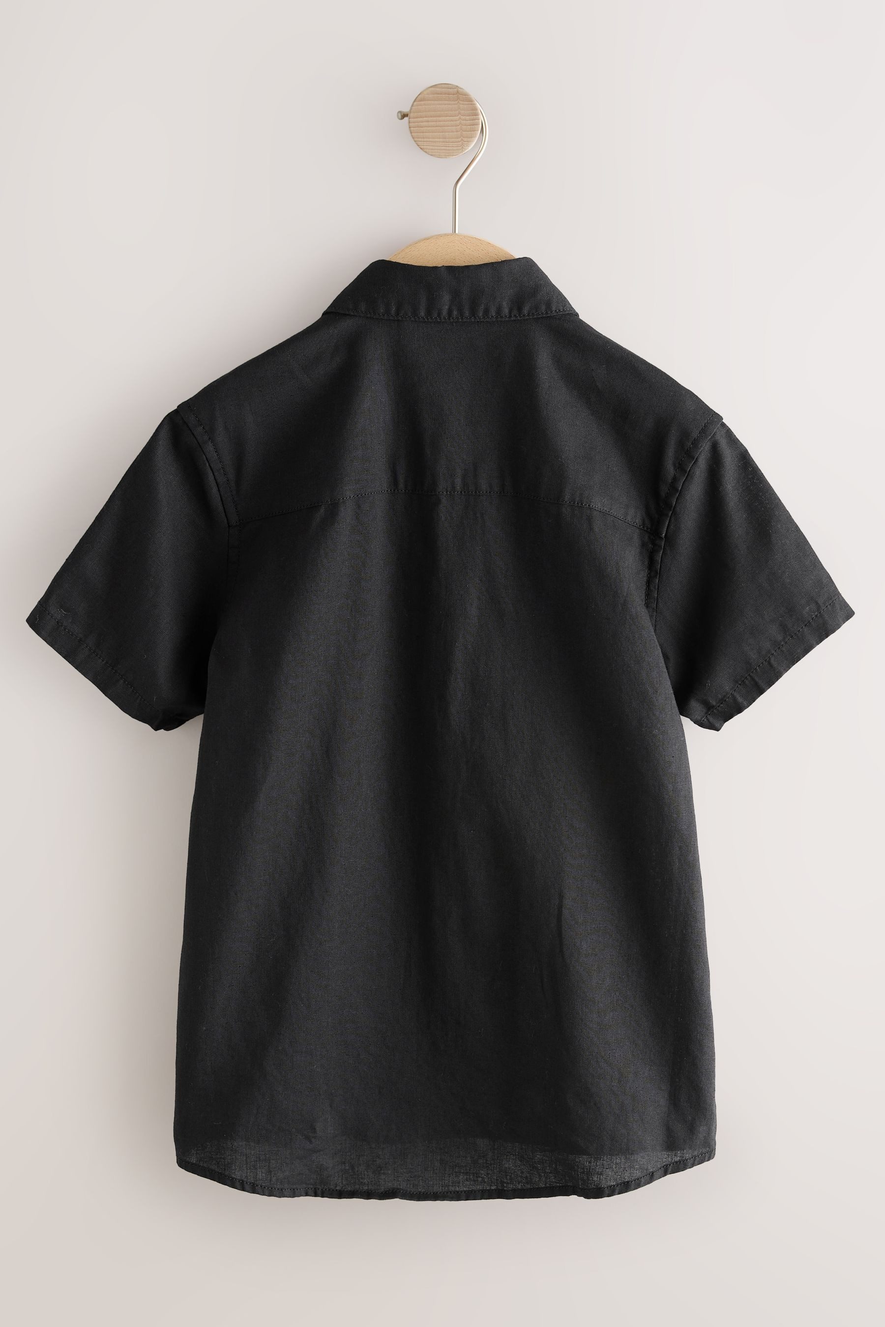 Next Kurzarmhemd Kurzärmliges Hemd aus Leinengemisch (1-tlg)