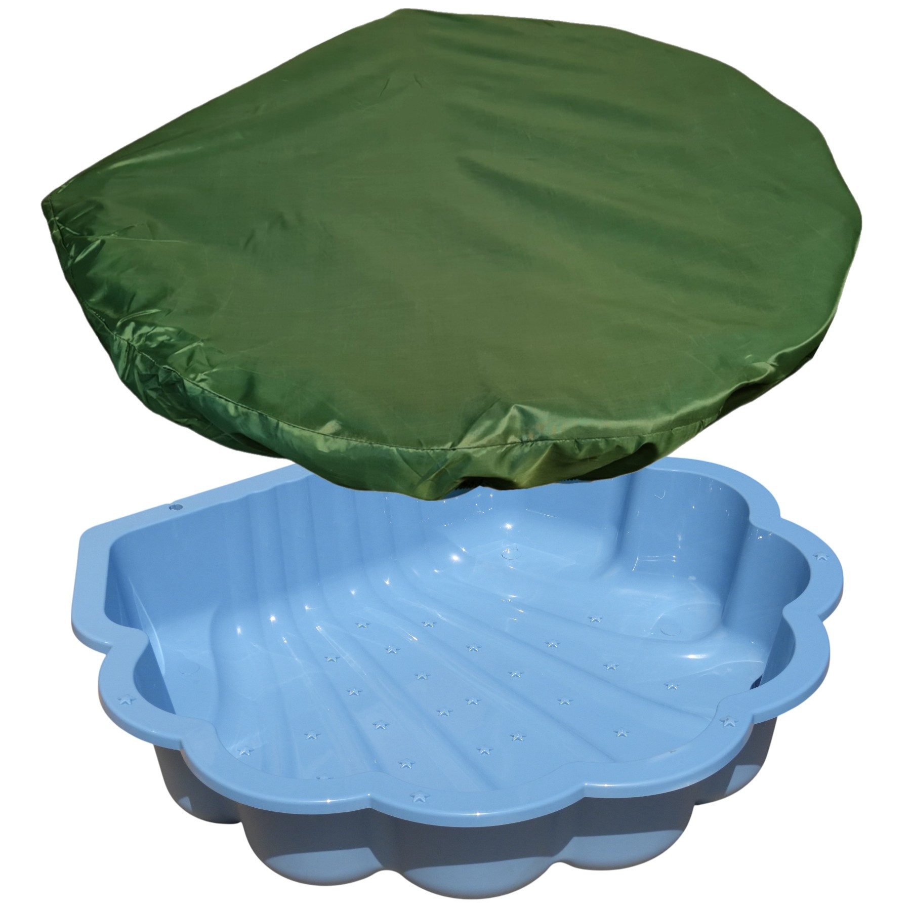 TikTakToo Sandkasten Wasser- und Sandmuschel, (2-tlg), optional mit Abdeckplane