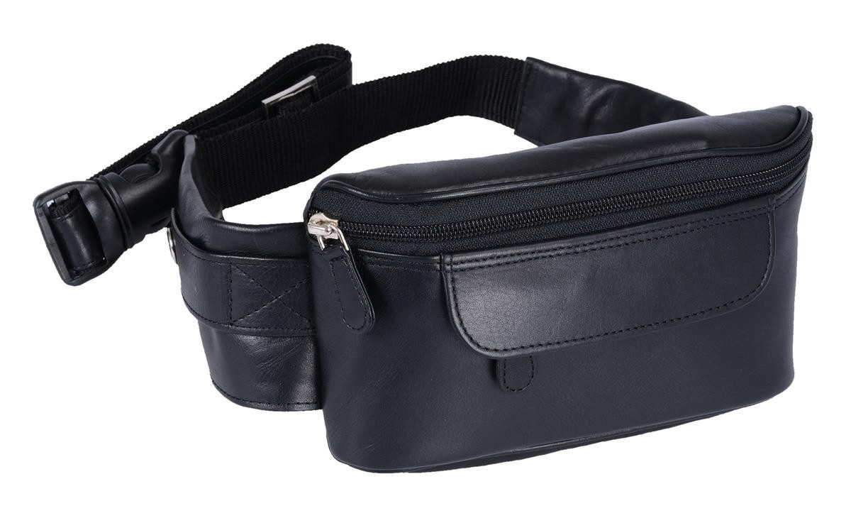 GlücksNugget Gürteltasche schwarze Ledergürteltasche