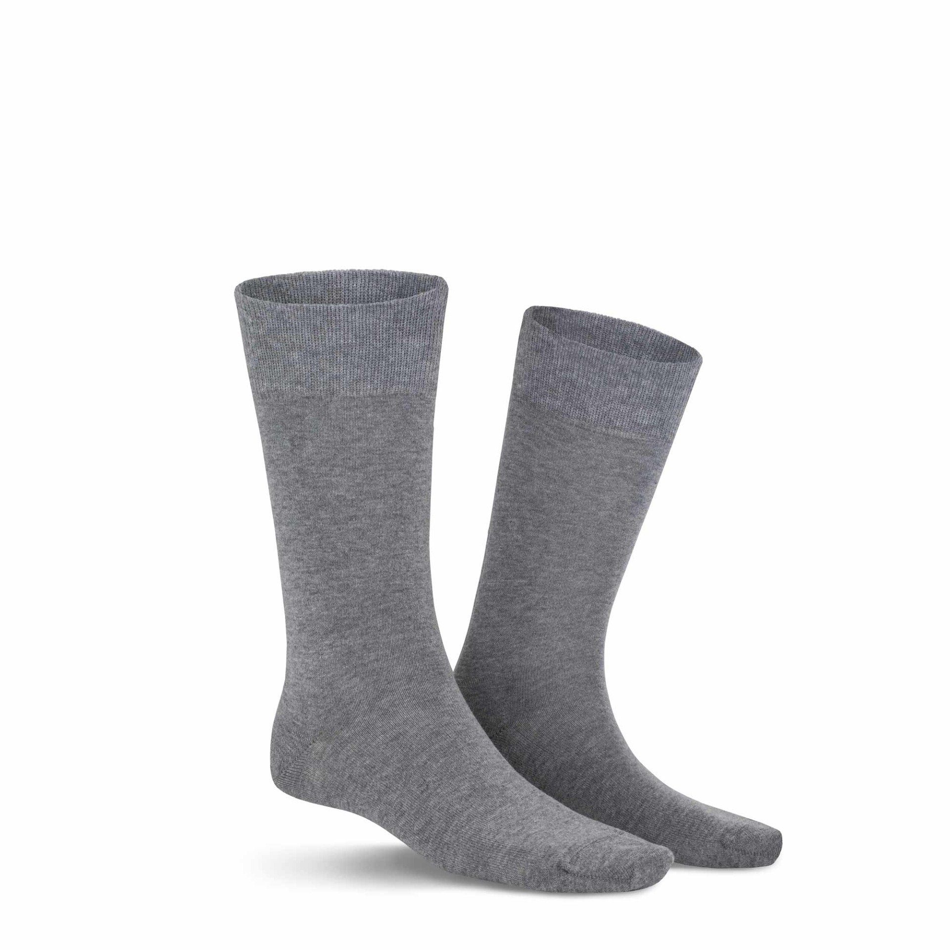 KUNERT Basicsocken RICHARD (1-Paar) Herren Socken hautfreundlich und weich Silver-mel. 8110