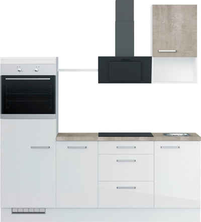 IMPULS KÜCHEN Küchenzeile »IP 4050«, vormontiert, mit E-Geräten, Breite 215 cm