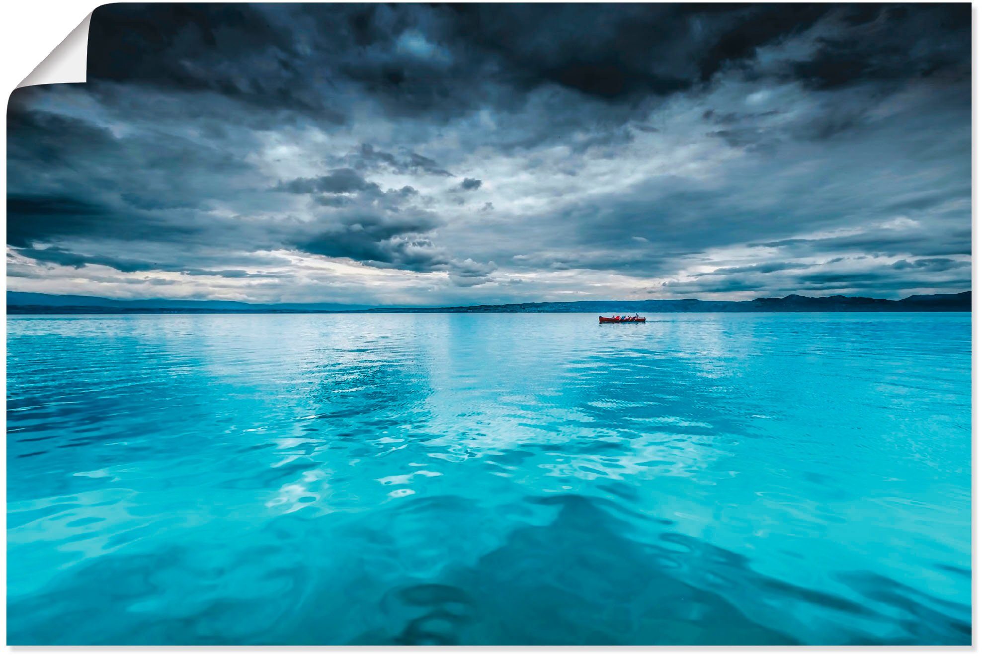 Artland Wandbild Mystischer See mit Boot, Gewässer (1 St), als Alubild, Leinwandbild, Wandaufkleber oder Poster in versch. Größen | Poster